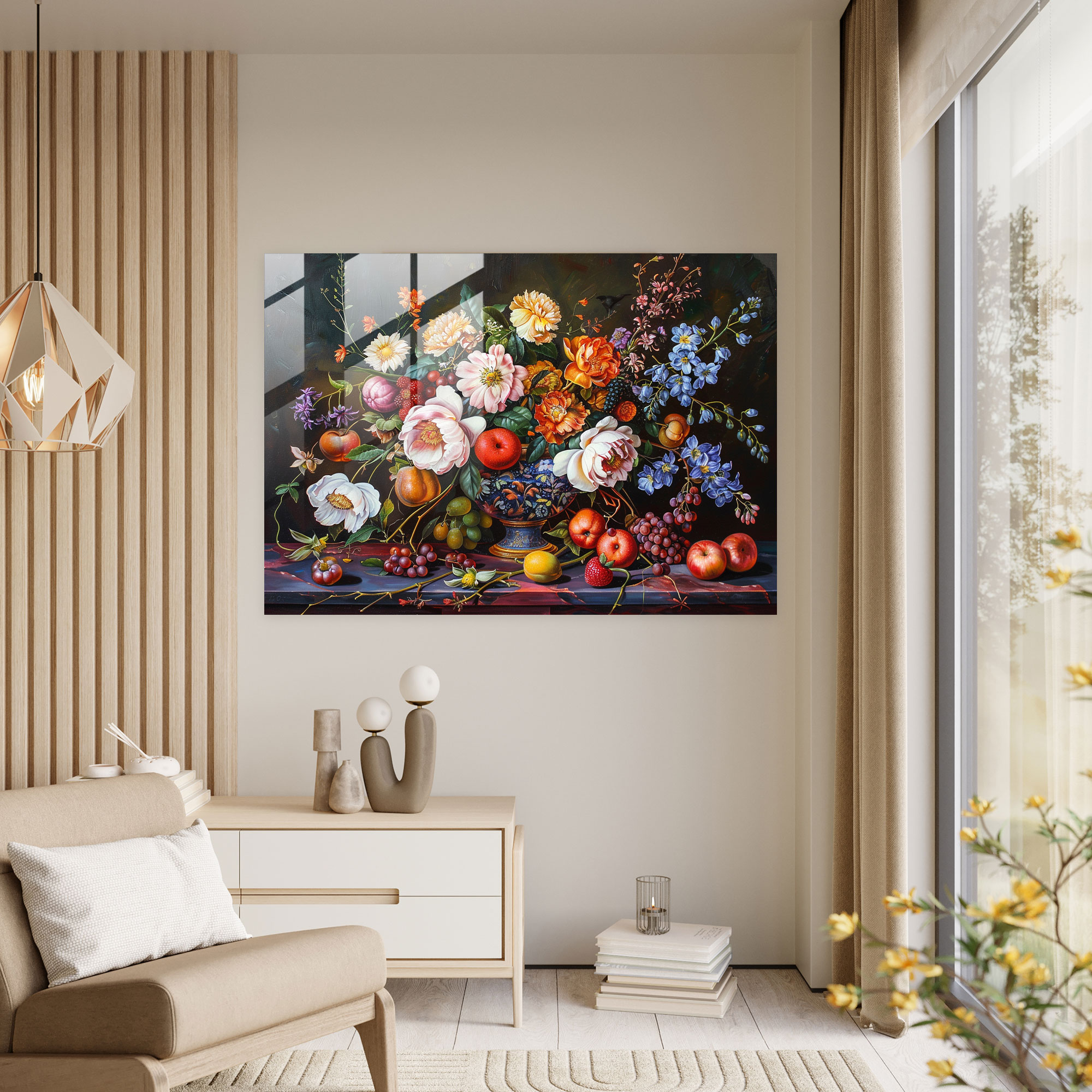 Barok Tarzı Resim Duvar Dekorasyonu - Cam Tablo Ev Dekorasyonu Modern Sanat