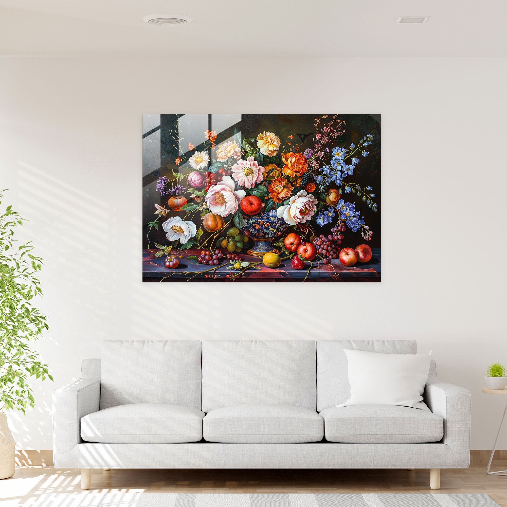Barok Tarzı Resim Duvar Dekorasyonu - Cam Tablo Ev Dekorasyonu Modern Sanat