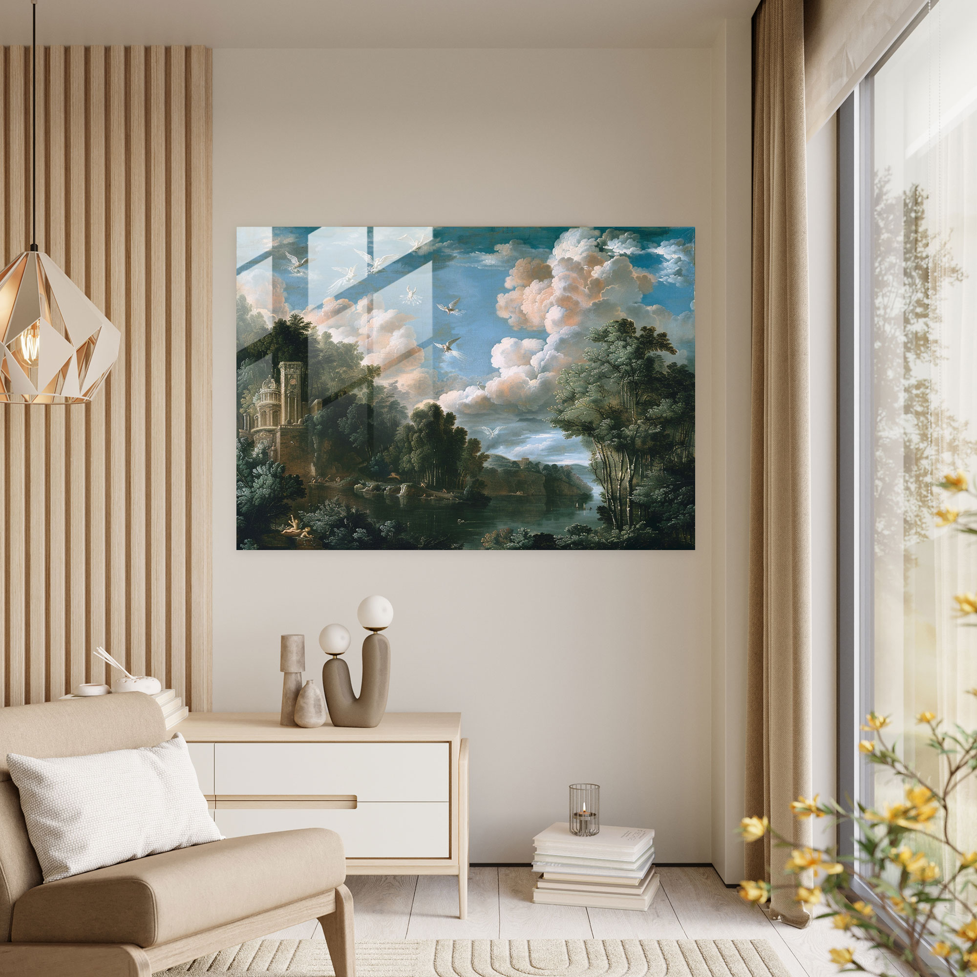 Barok Stil Resim Cam Sanatı - Barok Modern Sanat Duvar Dekorasyonu Ev Dekorasyonu