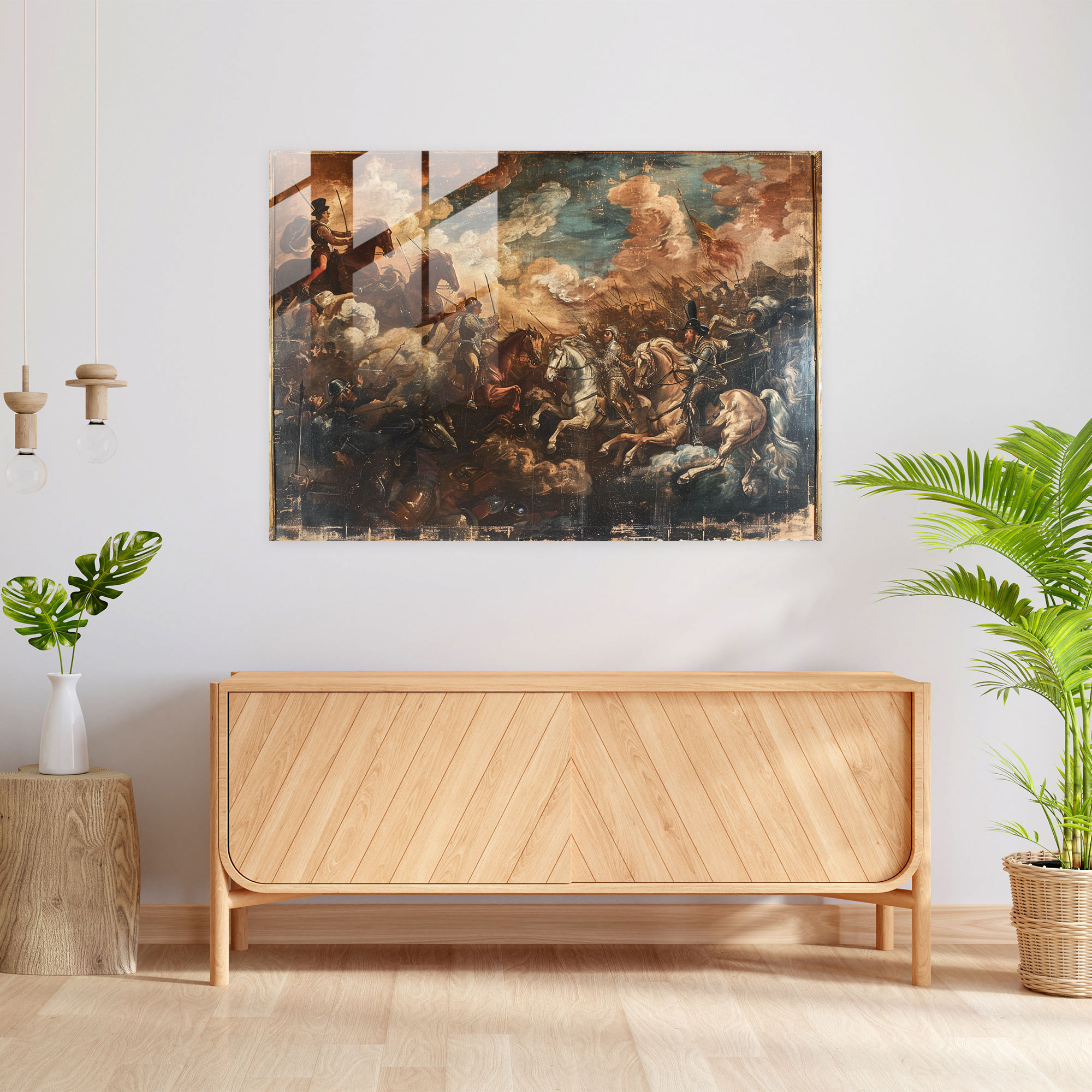Barok Tarzı Resim Ev Dekorasyonu - Modern Sanat Cam Tablo Duvar Dekorasyonu