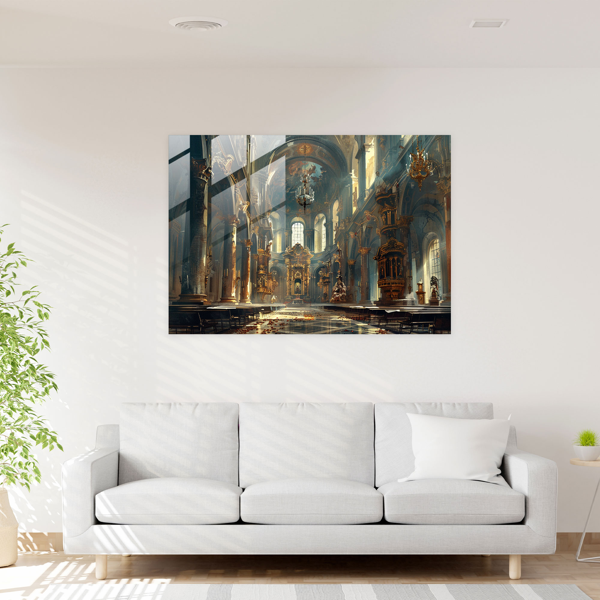 Barok Tarzı Tablo Modern Sanat - Duvar Dekorasyonu Cam Tablo Ev Dekorasyonu