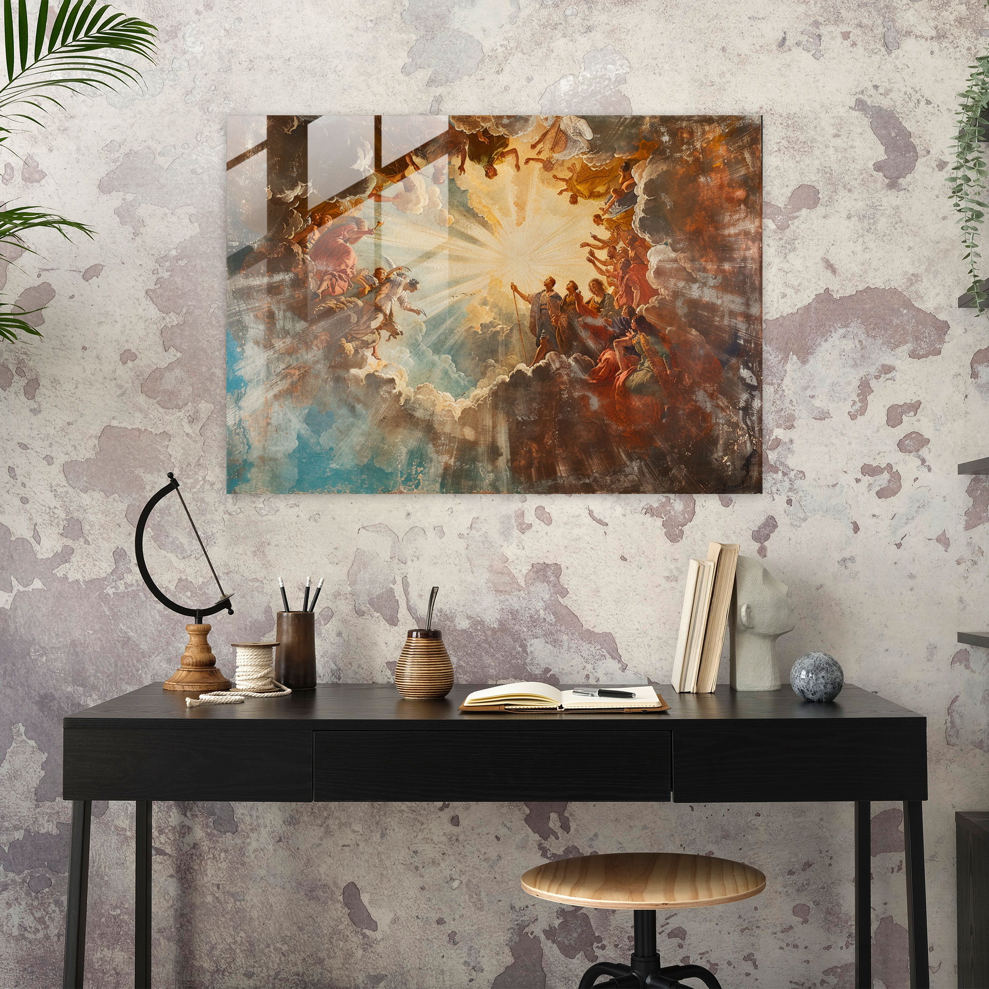 Barok Tarzı Resimli Cam Tablo Sanatı - Barok Modern Sanat Cam Tablo