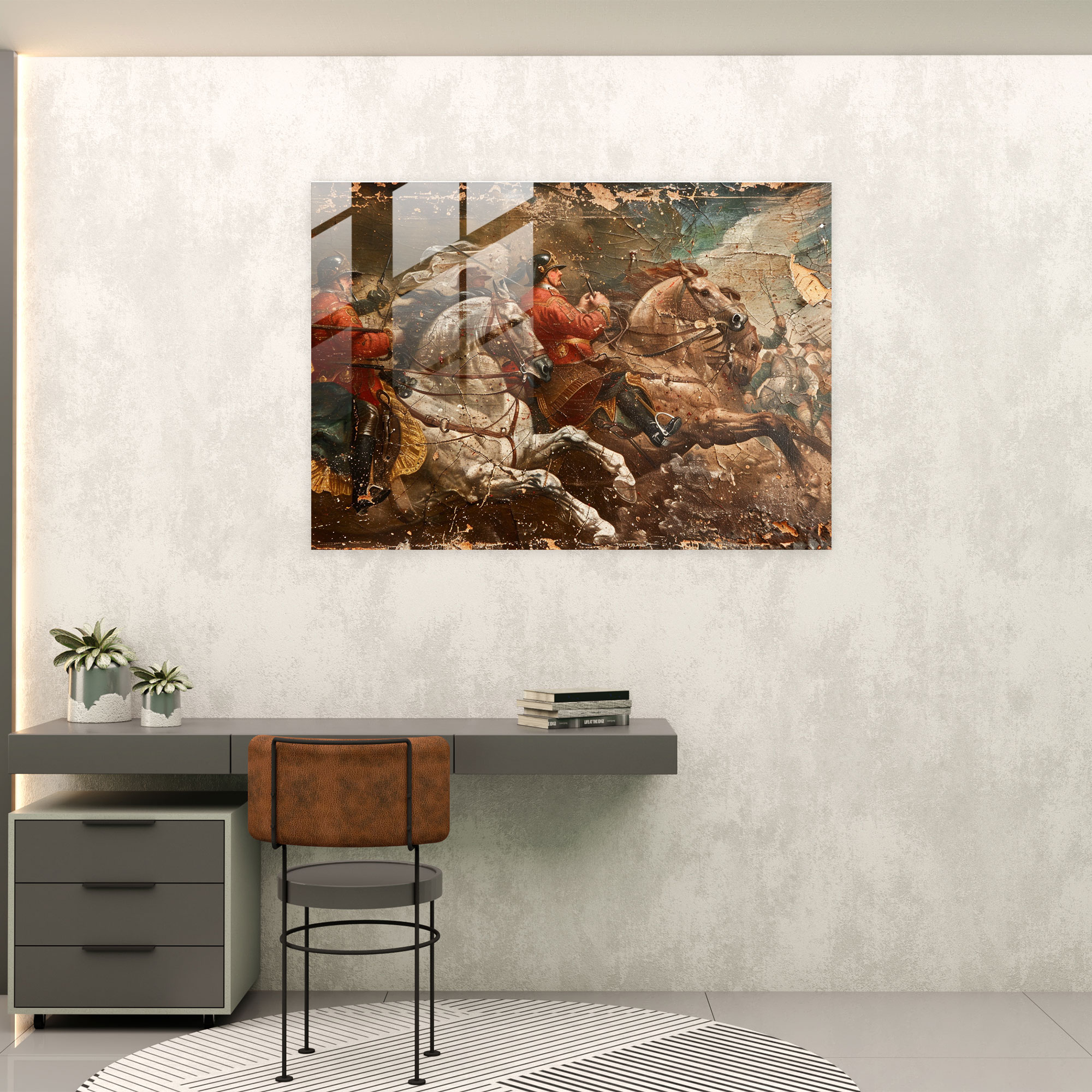 Barok Tarzı Resim Modern Sanat - Barok Modern Sanat Cam Tablo Cam Duvar Sanatı