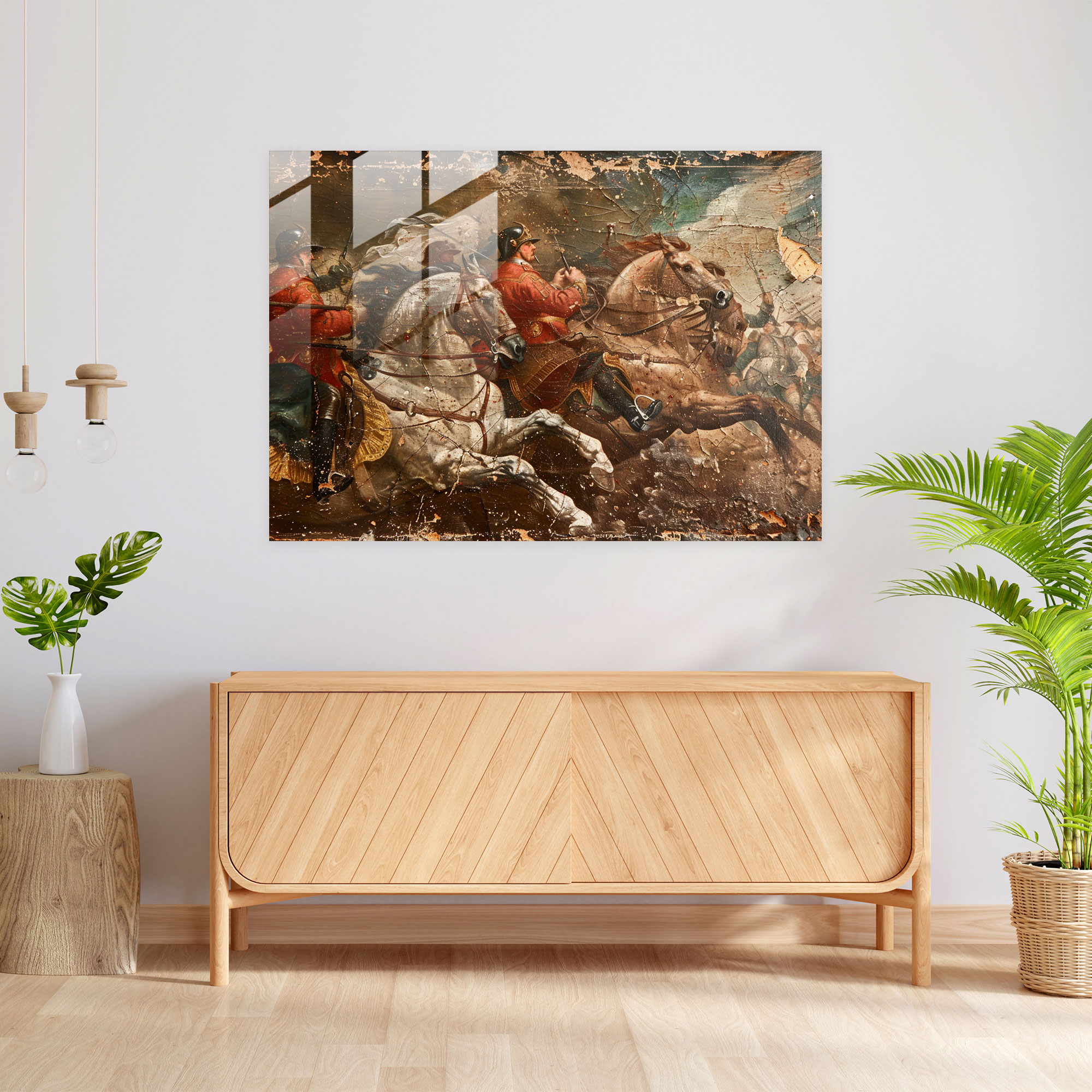 Barok Tarzı Resim Modern Sanat - Barok Modern Sanat Cam Tablo Cam Duvar Sanatı