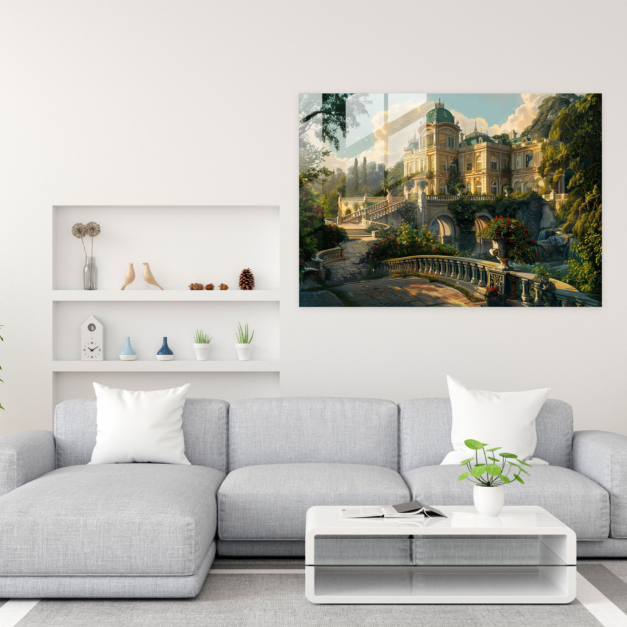 Barok Tarzı Resim Duvar Dekorasyonu - Barok Barok Tarzı Resim Cam Tablo Modern Sanat