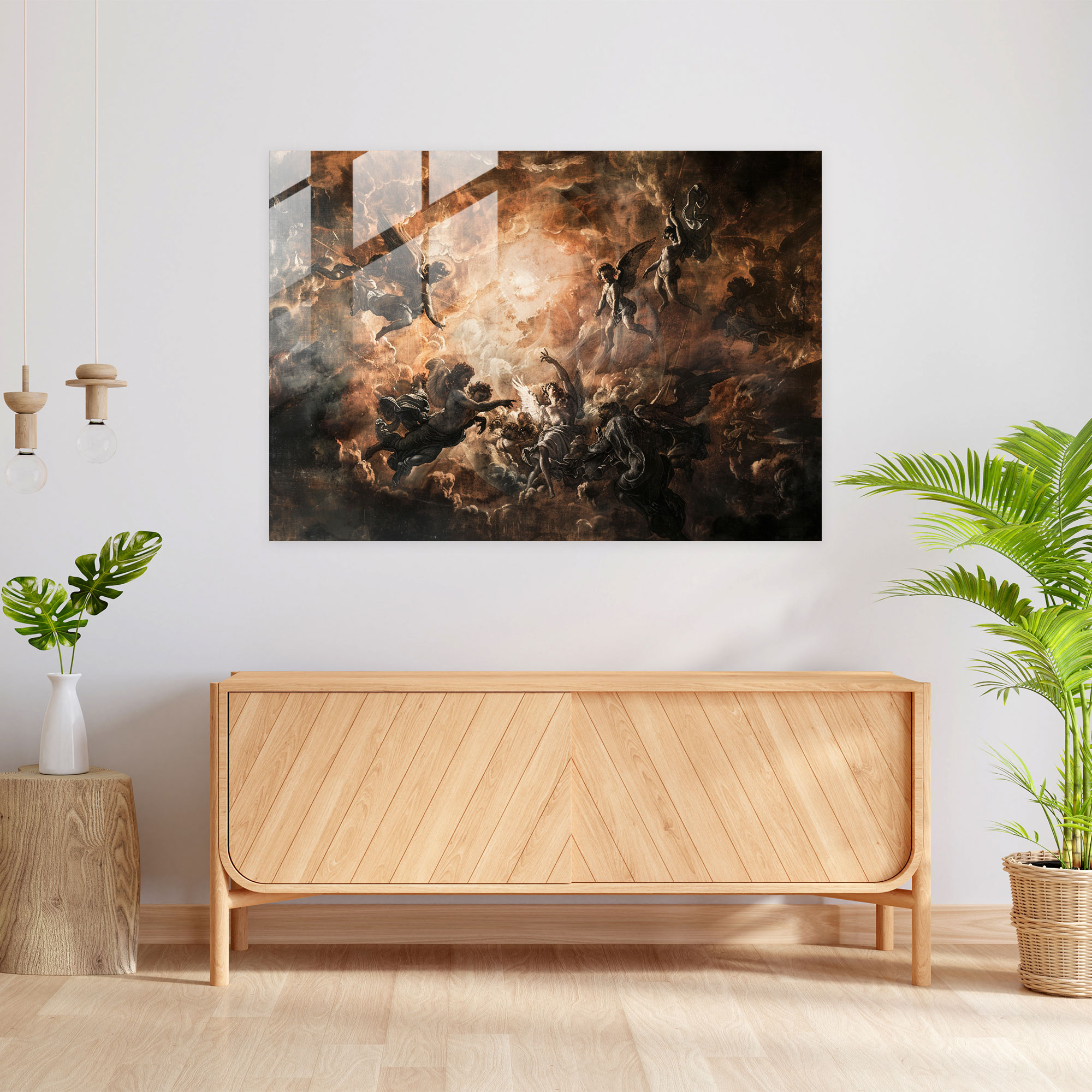 Barok Tarzı Resimli Cam Tablo - Barok Modern Sanat Barok Tarzı Resim Cam Sanatı