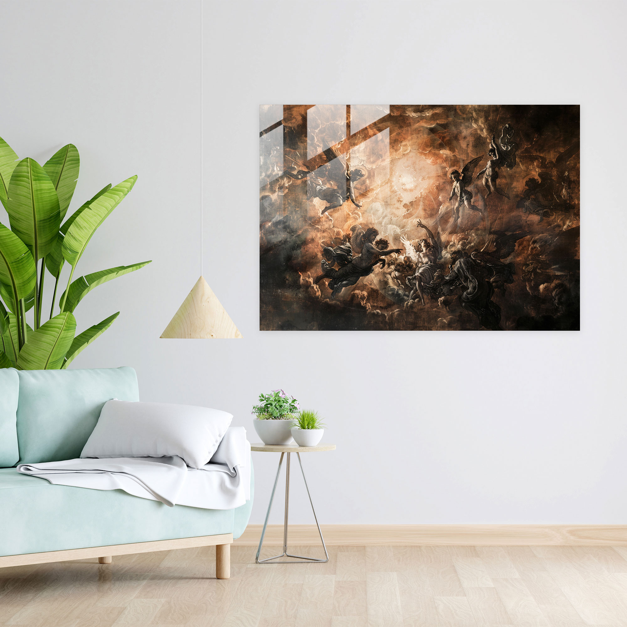 Barok Tarzı Resimli Cam Tablo - Barok Modern Sanat Barok Tarzı Resim Cam Sanatı