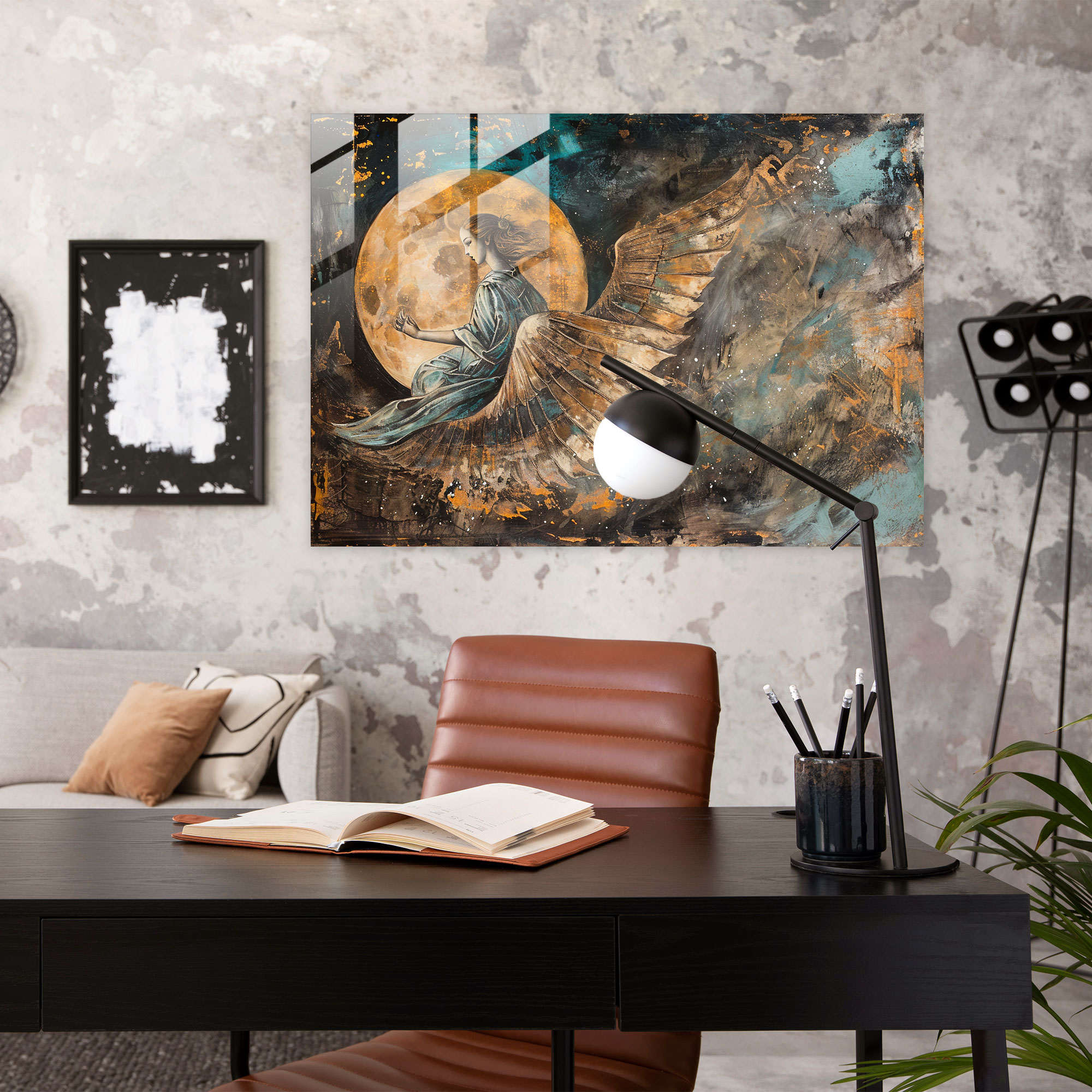 Barok Tarzı Resim Modern Sanat - Ev Dekorasyonu Cam Tablo Duvar Dekorasyonu