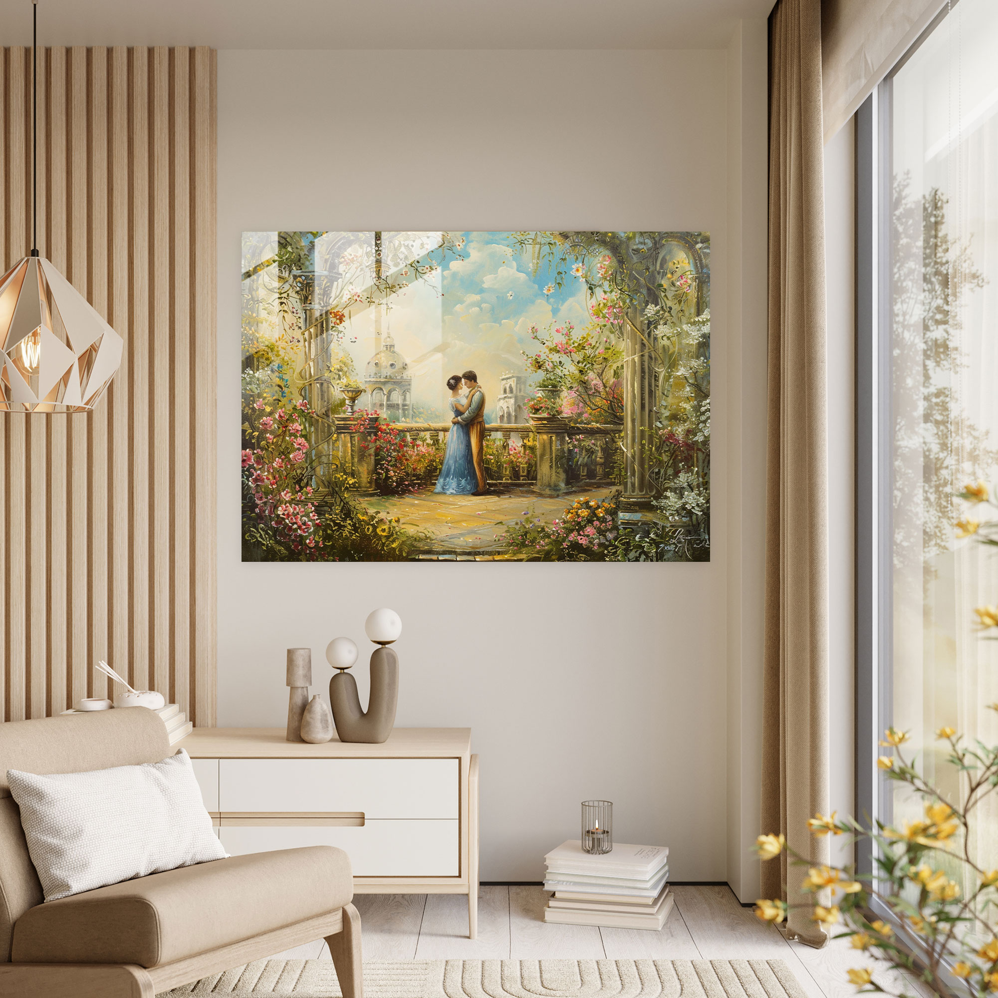 Barok Tarzı Resim Ev Dekorasyonu - Romantik Çift Soft Tonlar ile Ev Dekorasyonu