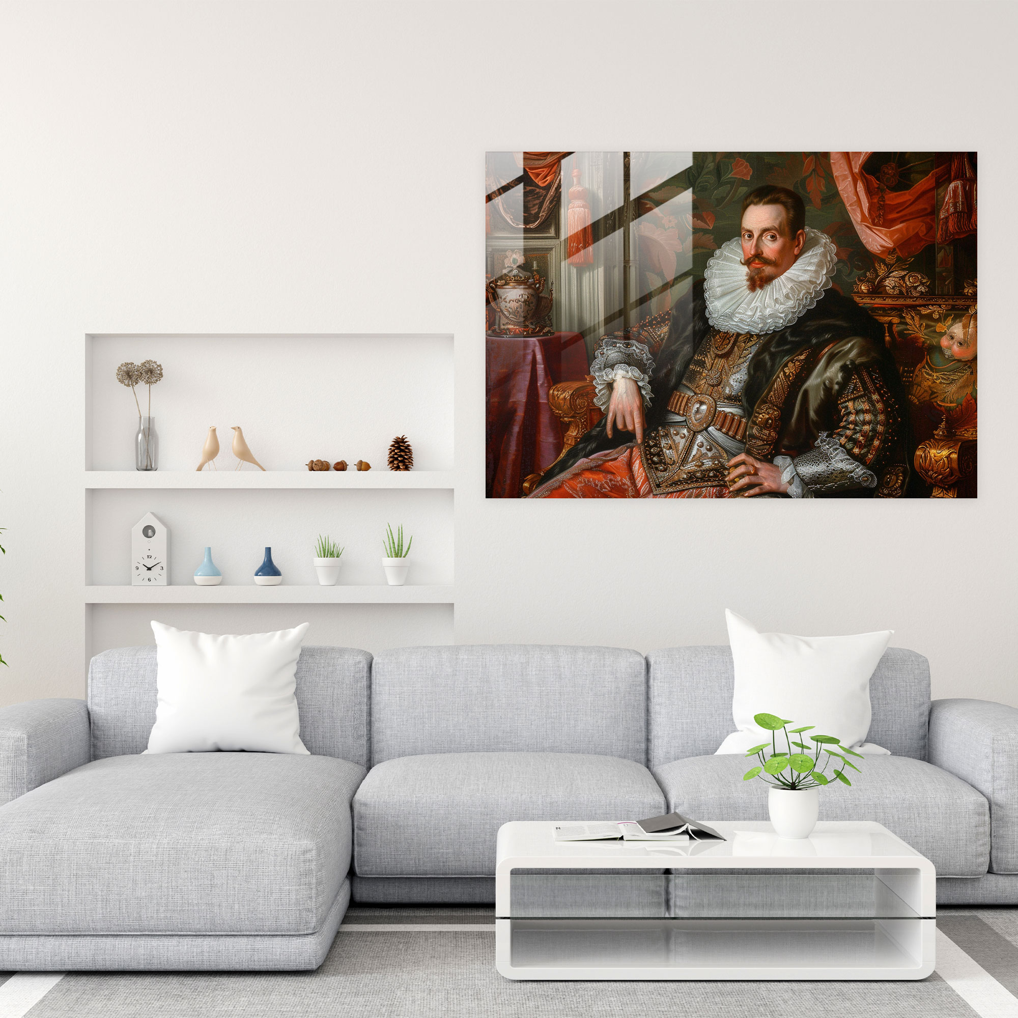 Barok Tarzı Resimli Cam Sanat - Barok Lüks Desenler Sofistike Cam Sanatı