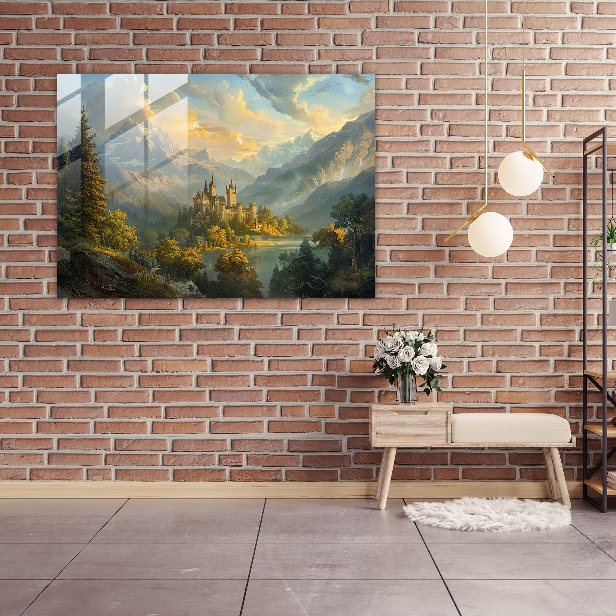 Barok Tarzı Resim Modern Sanat - Detaylarında İşlemeli Muhteşem Manzara Kanvas Tablo