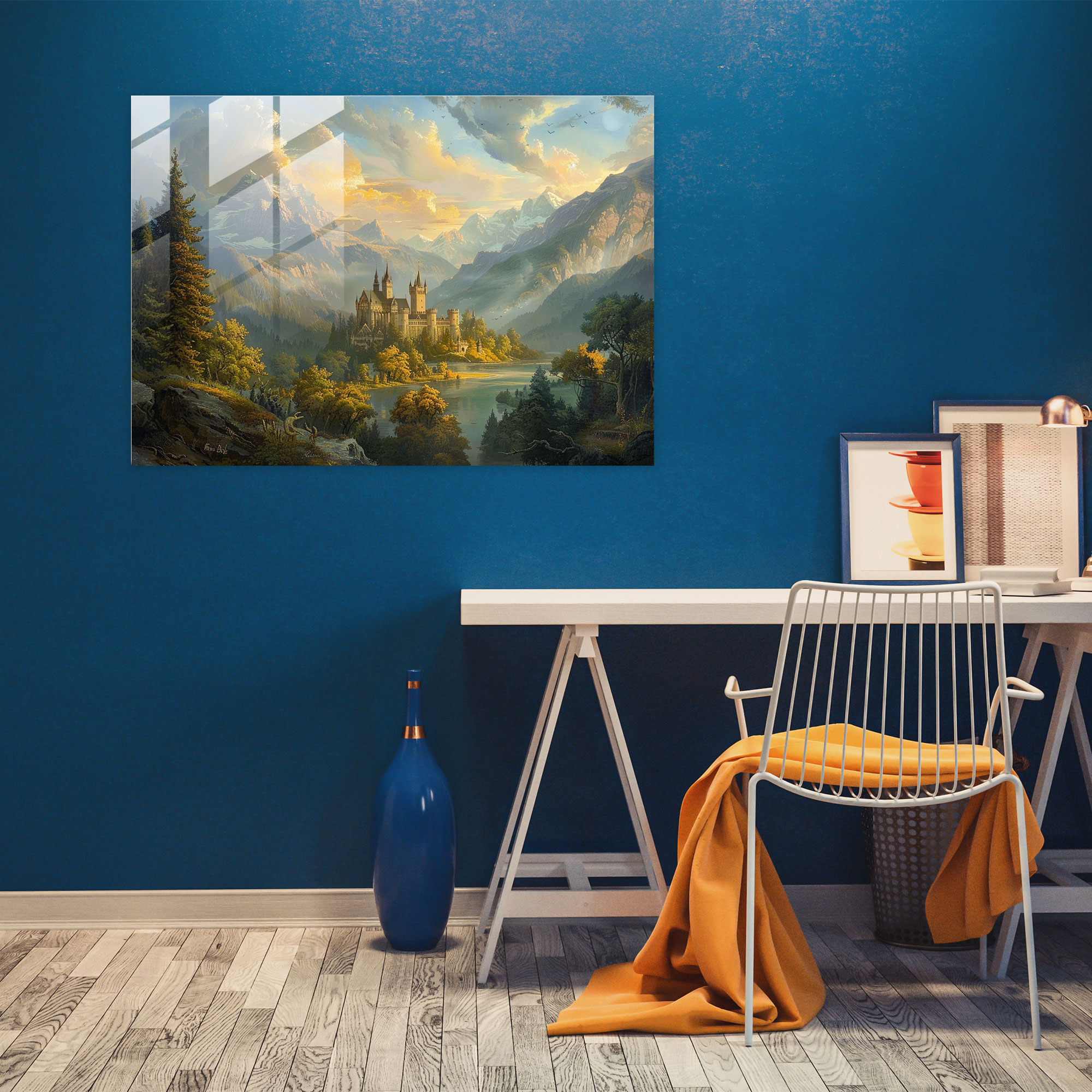 Barok Tarzı Resim Modern Sanat - Detaylarında İşlemeli Muhteşem Manzara Kanvas Tablo