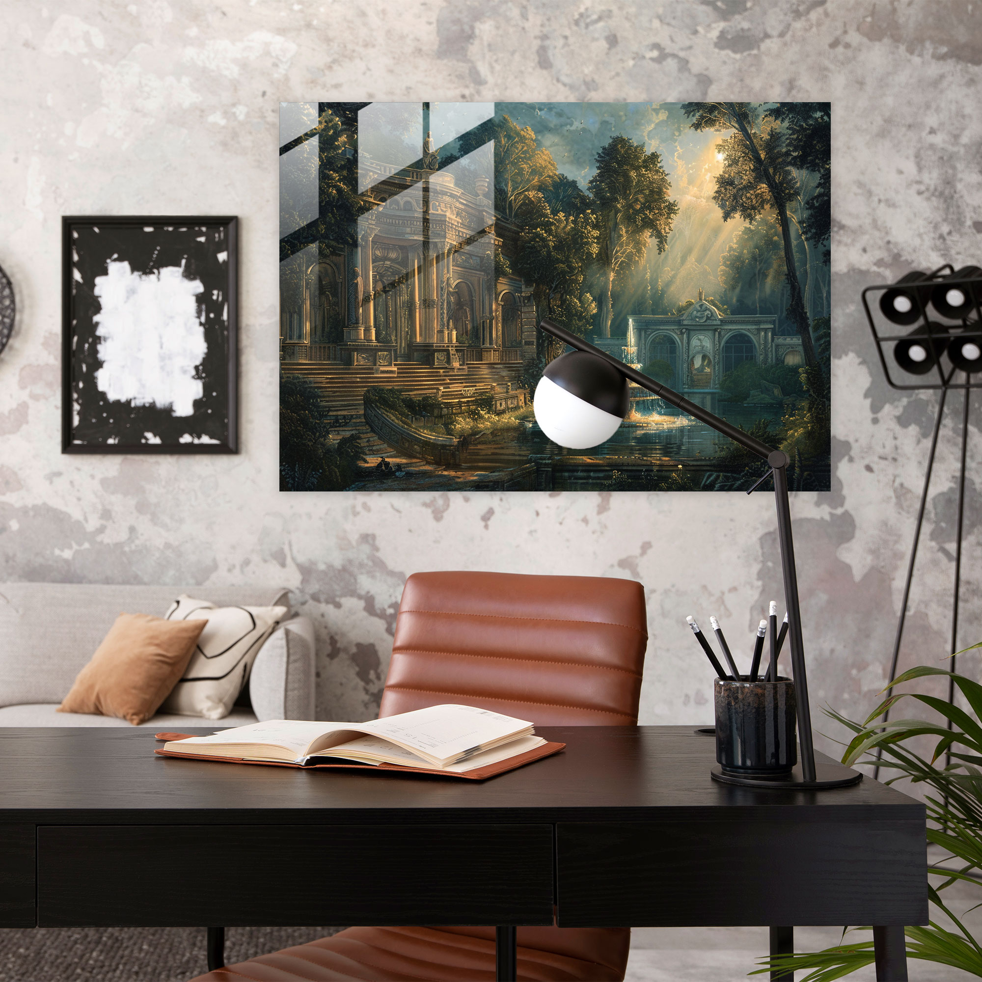 Barok Tarzı Resim Duvar Dekorasyonu - Barok Cam Tablo Modern Sanat Duvar Dekorasyonu