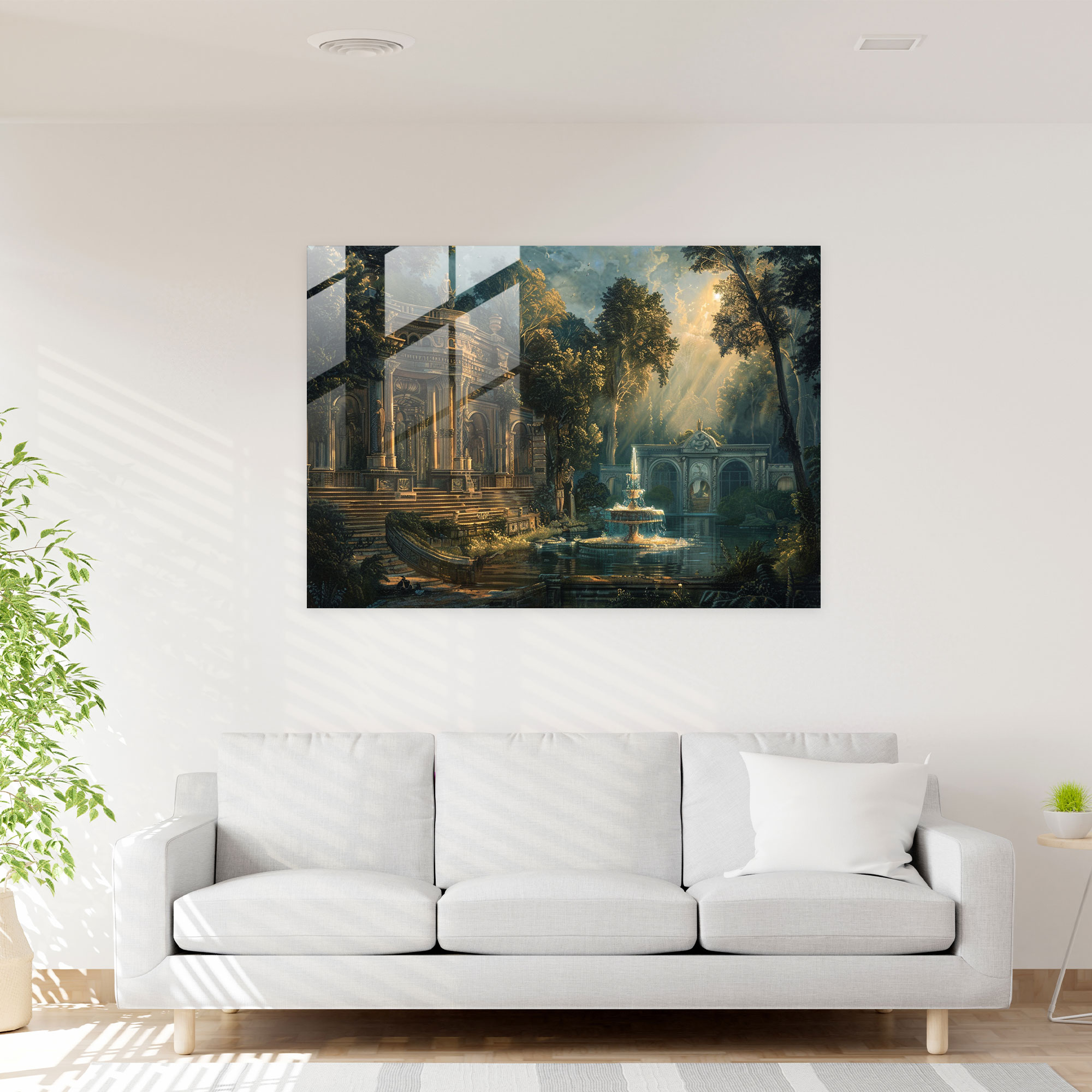 Barok Tarzı Resim Duvar Dekorasyonu - Barok Cam Tablo Modern Sanat Duvar Dekorasyonu