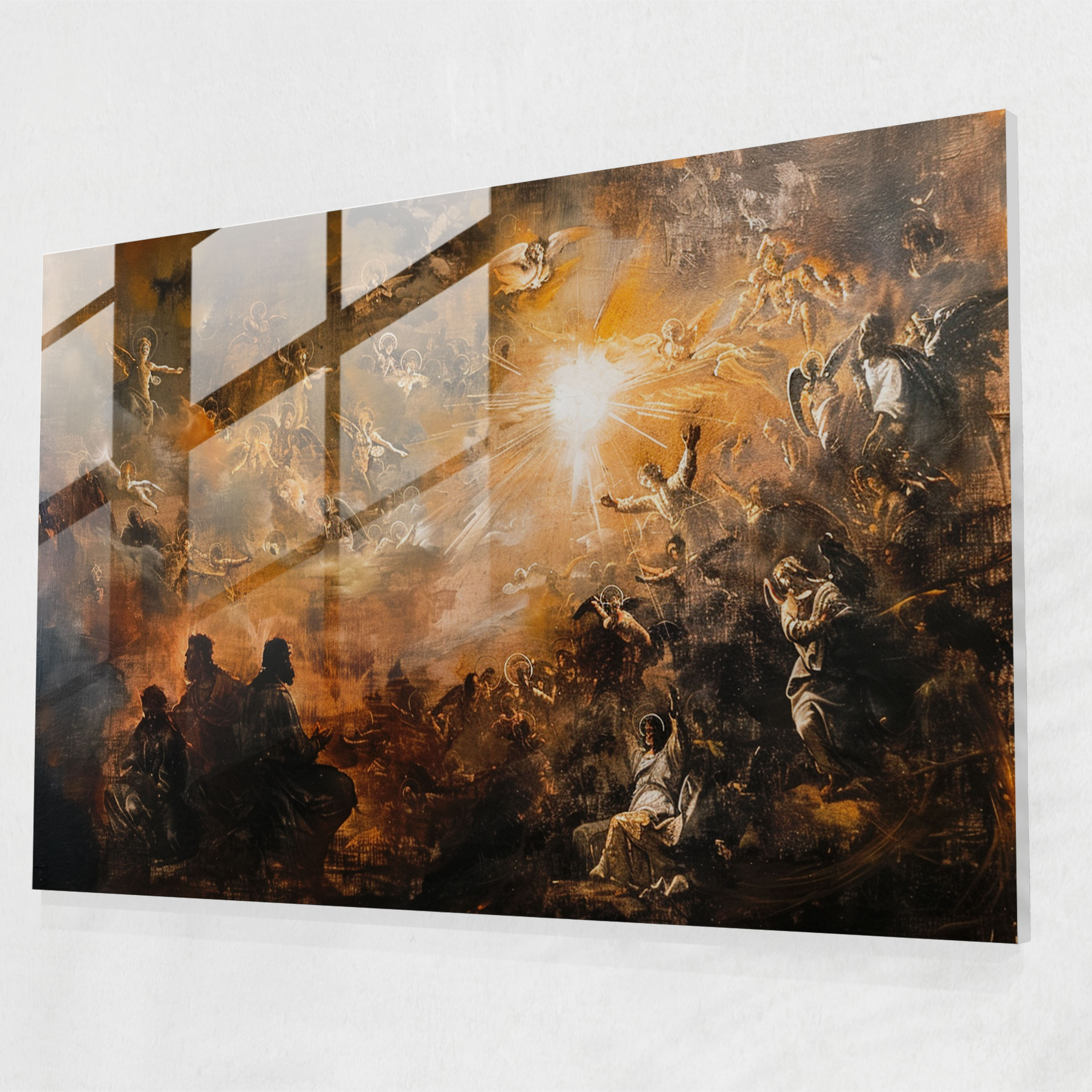 Barok Tarzı Resim Modern Sanat - Duvar Süsü Cam Tablo Modern Sanat