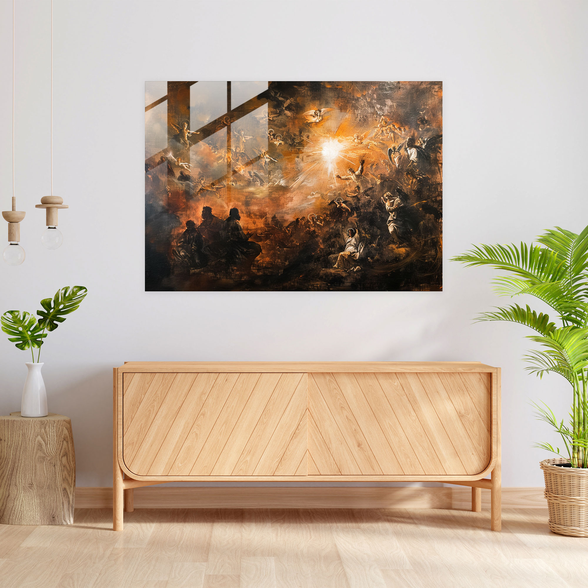 Barok Tarzı Resim Modern Sanat - Duvar Süsü Cam Tablo Modern Sanat