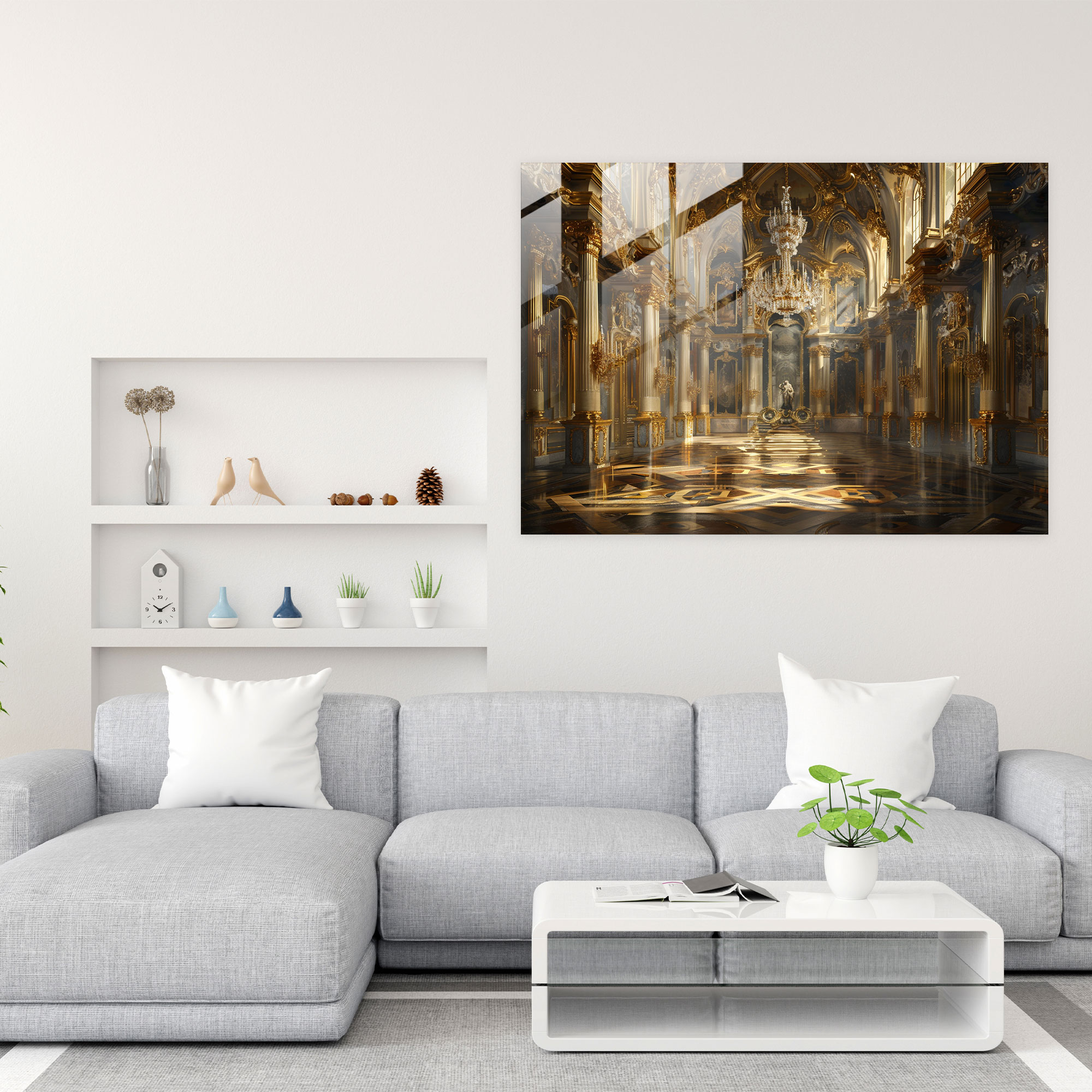 Barok Tarzı Resim Cam Tablosu - Barok Cam Tablo Cam Duvar Sanatı Modern Sanat