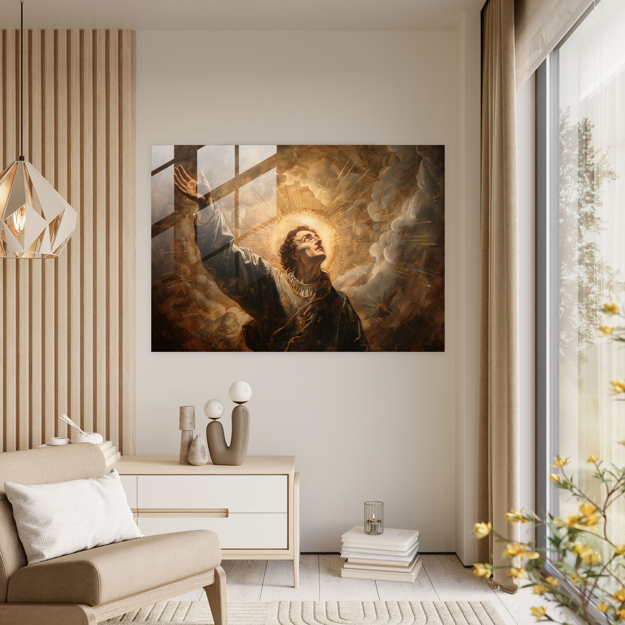 Aziz Portre Cam Sanatı - Barok Tarzı Resim Modern Sanat Cam Sanatı