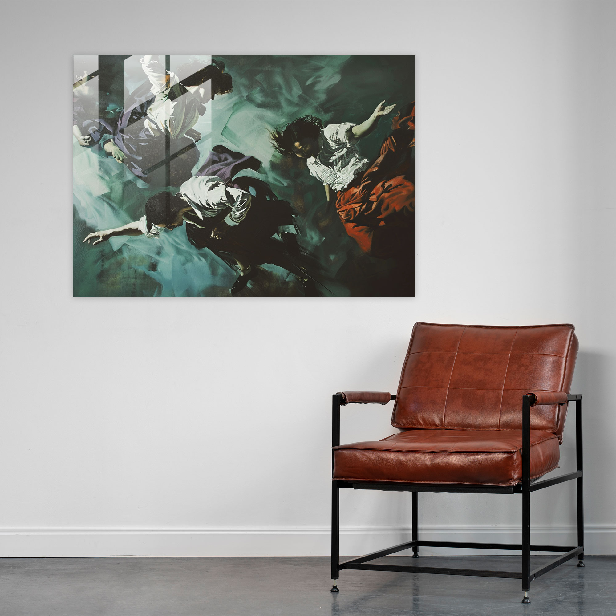 Barok Tarzı Resim Cam Tablo - Ev Dekorasyonu Modern Sanat
