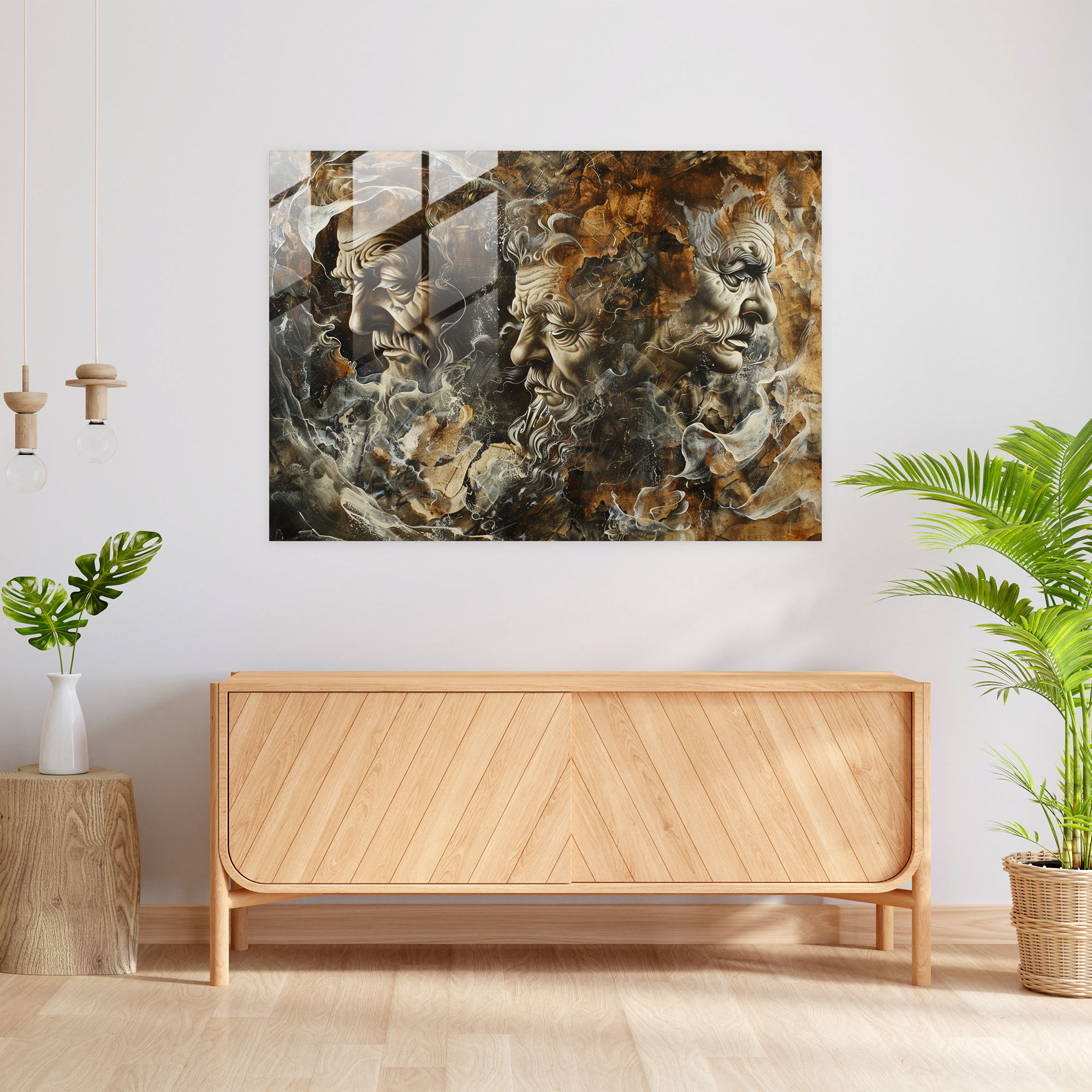Barok Tarzı Resim Duvar Dekorasyonu - Cam Tablo Ev Dekorasyonu Modern Sanat
