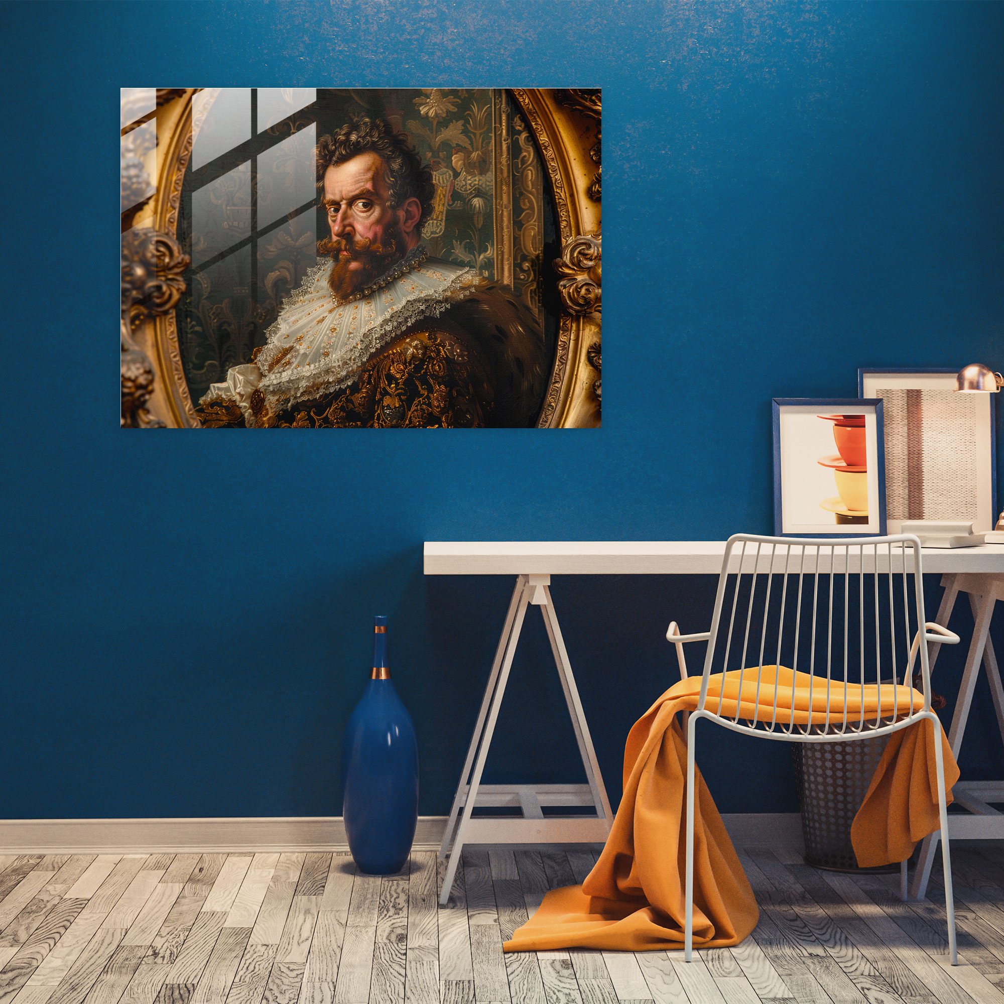 Barok Tarzı Resim Ev Dekorasyonu - Barok Modern Sanat Cam Sanat Cam Tablo
