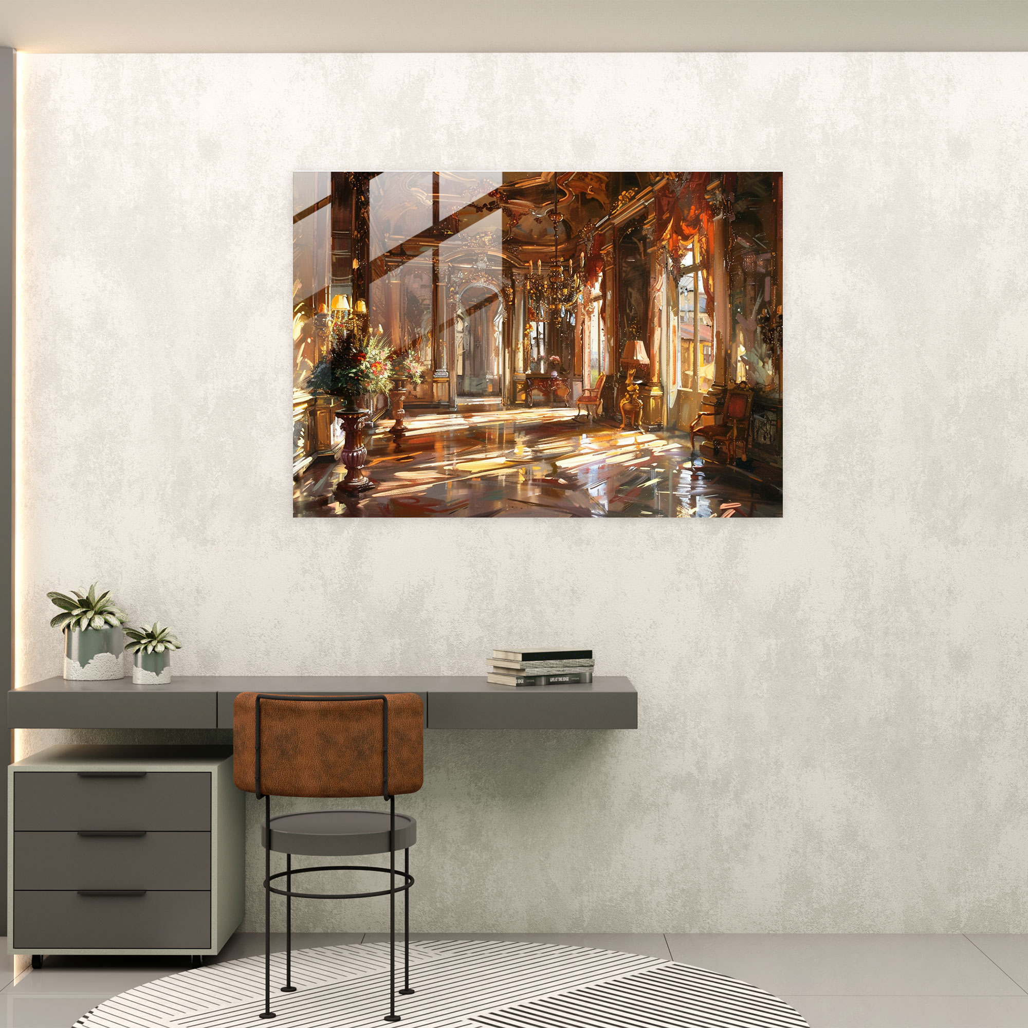 Barok Tarzı Resim Ev Dekorasyonu - Barok Modern Sanat Cam Tablo Barok Tarzı Resimler