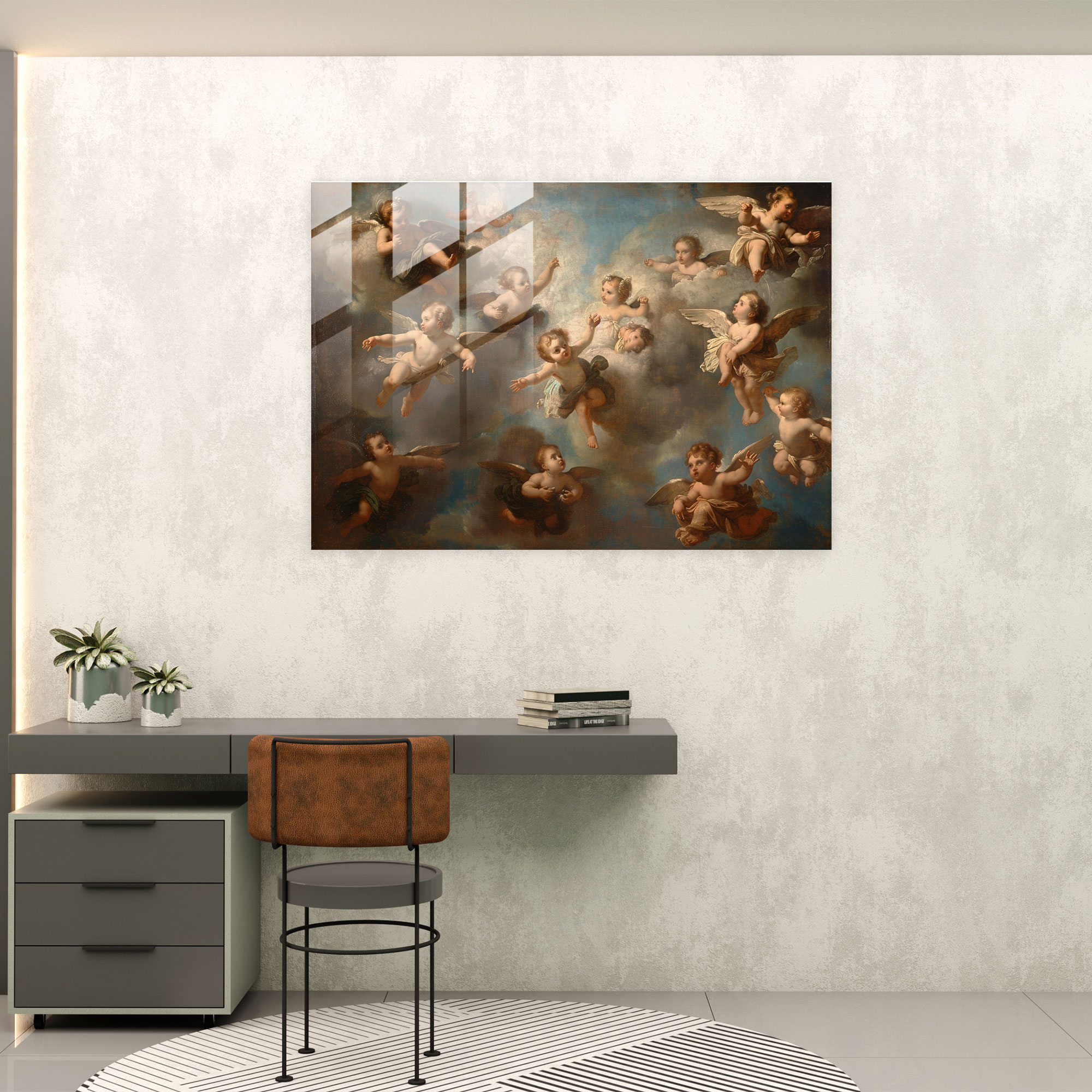 Barok Tarzı Resim Modern Sanat - Cam Tablo Modern Sanat Cam Sanat