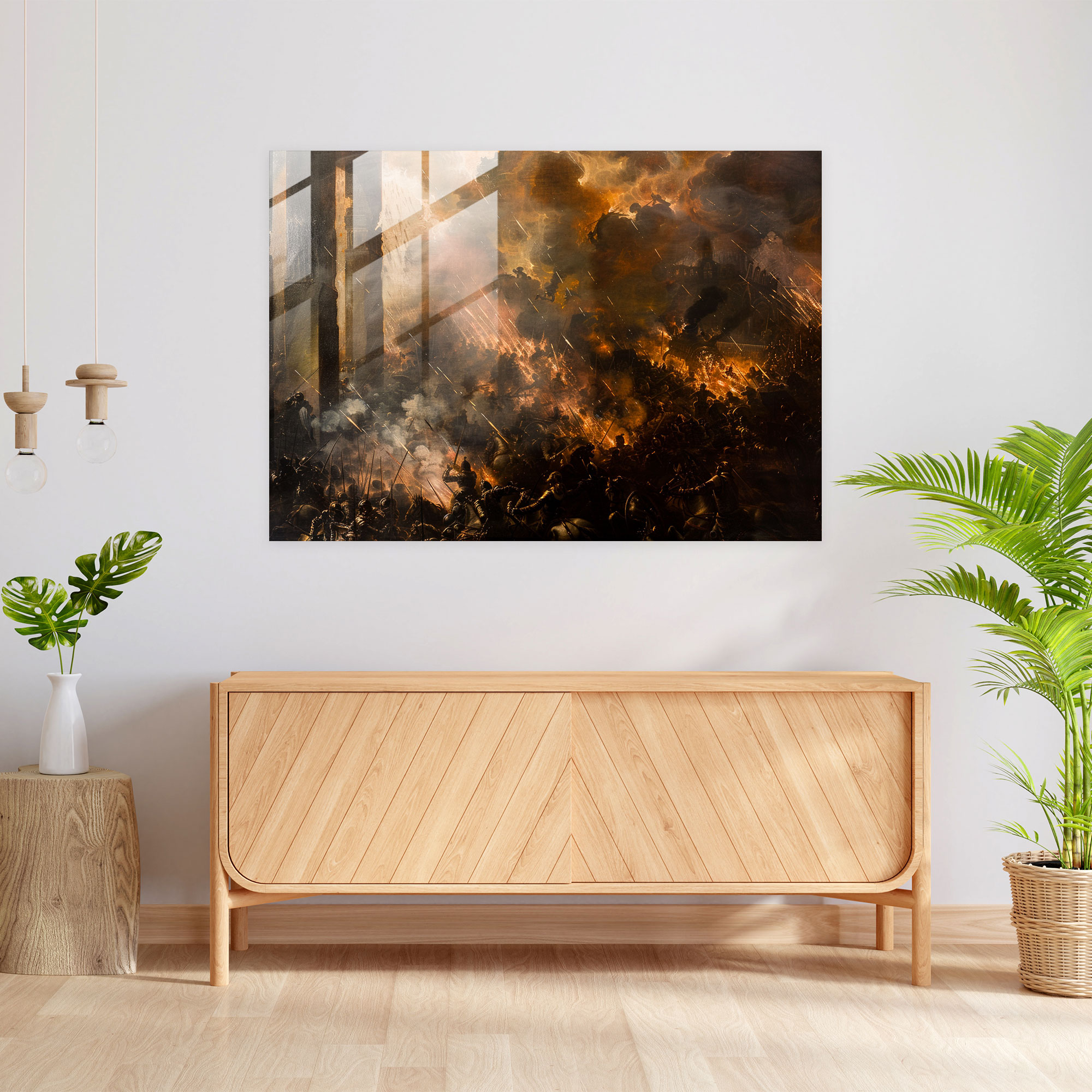 Barok Tarzı Resim Duvar Dekorasyonu - Barok Cam Tablo Cam Sanat Modern Sanat