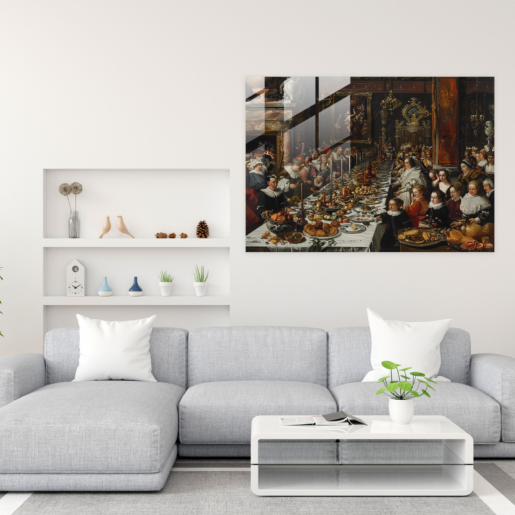 Barok Tarzı Resim Modern Sanat - Cam Tablo Barok Tarzı Resim