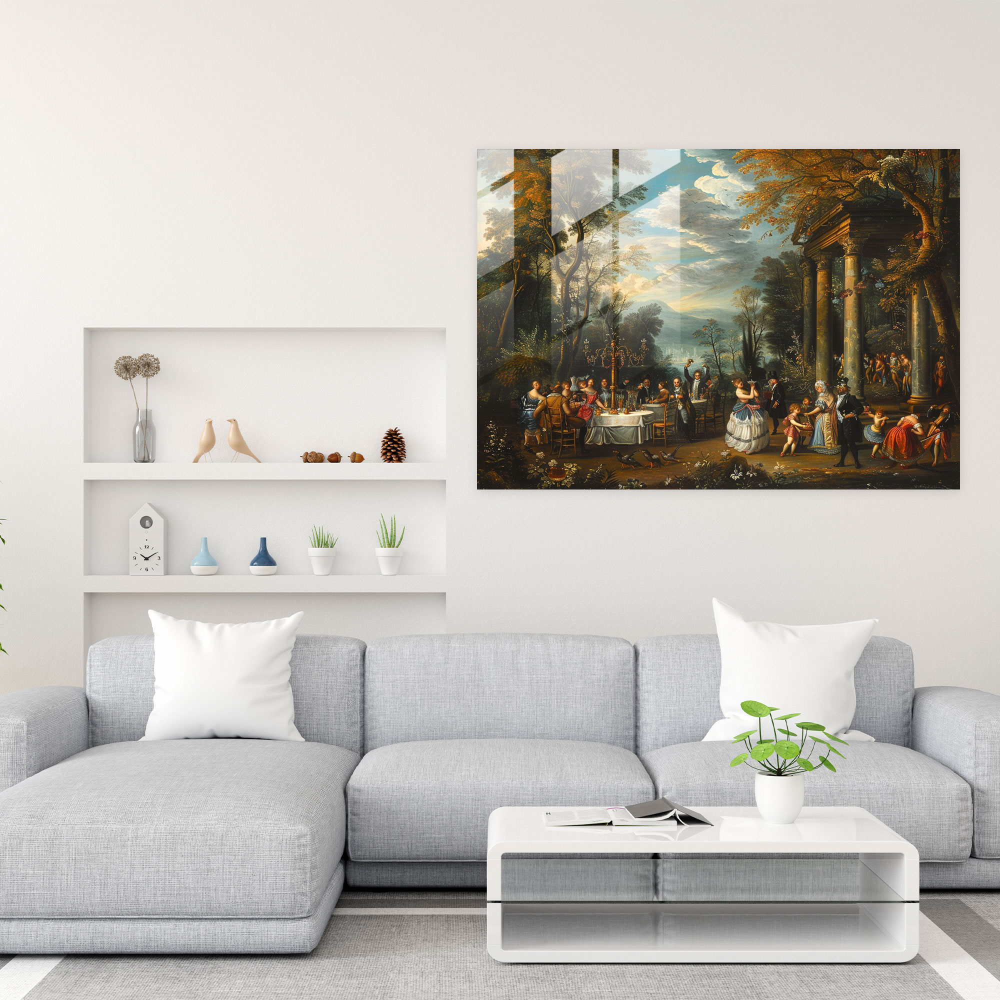 Barok Tarzı Resim Ev Dekorasyonu - Barok Modern Sanat Cam Tablo Ev Dekorasyonu