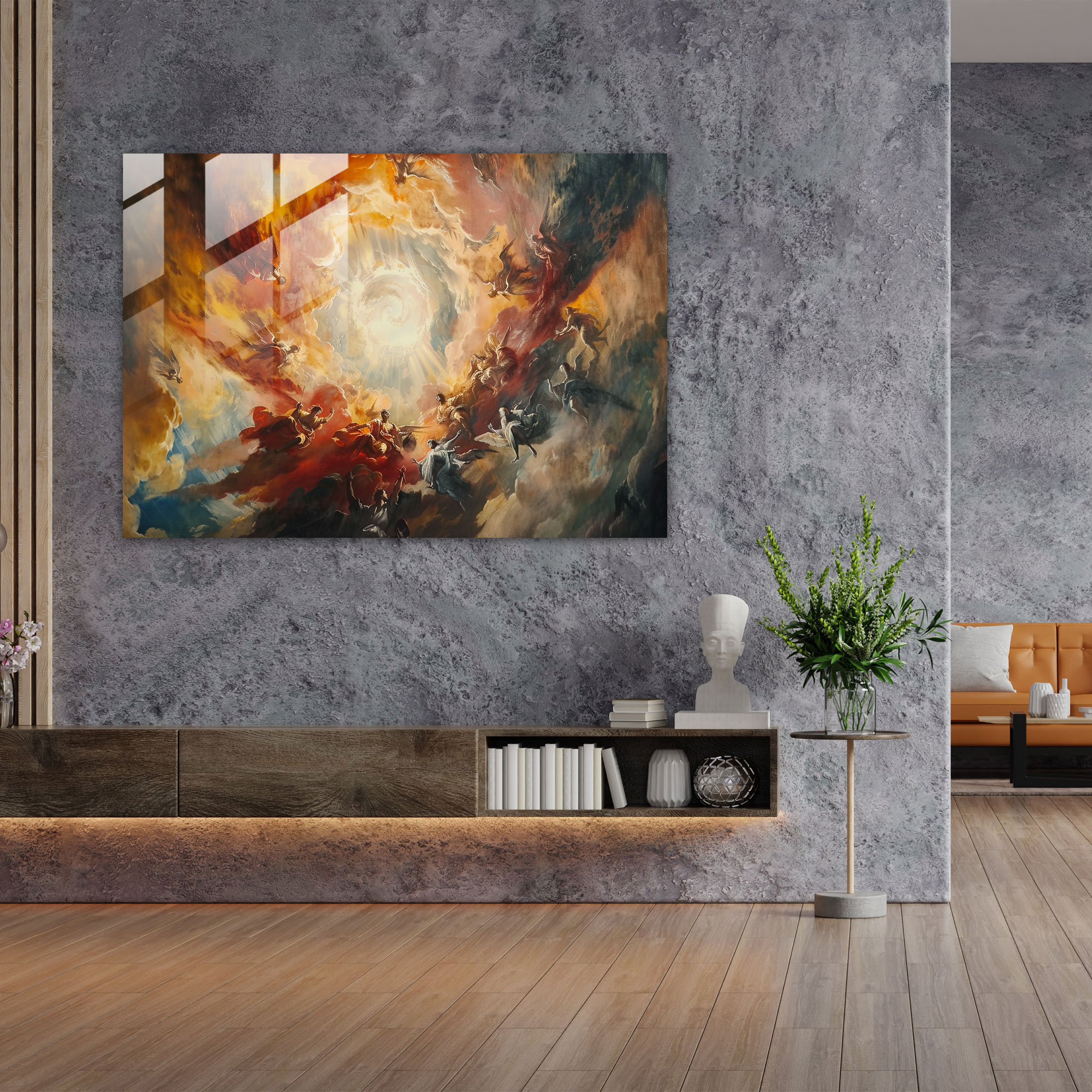 Barok Tarzı Cam Tablo - Barok Cam Sanatı Modern Sanat Ev Dekorasyonu