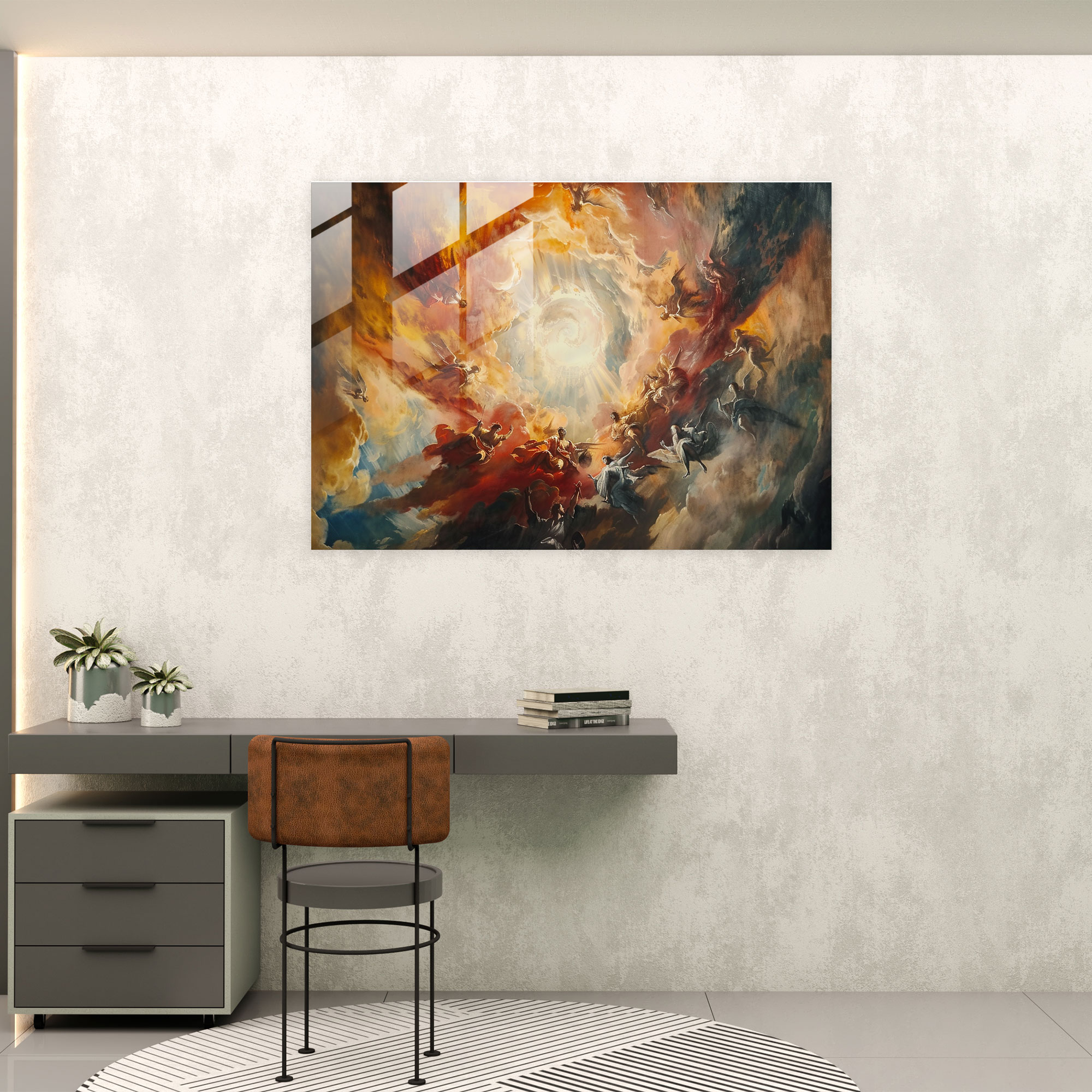 Barok Tarzı Cam Tablo - Barok Cam Sanatı Modern Sanat Ev Dekorasyonu