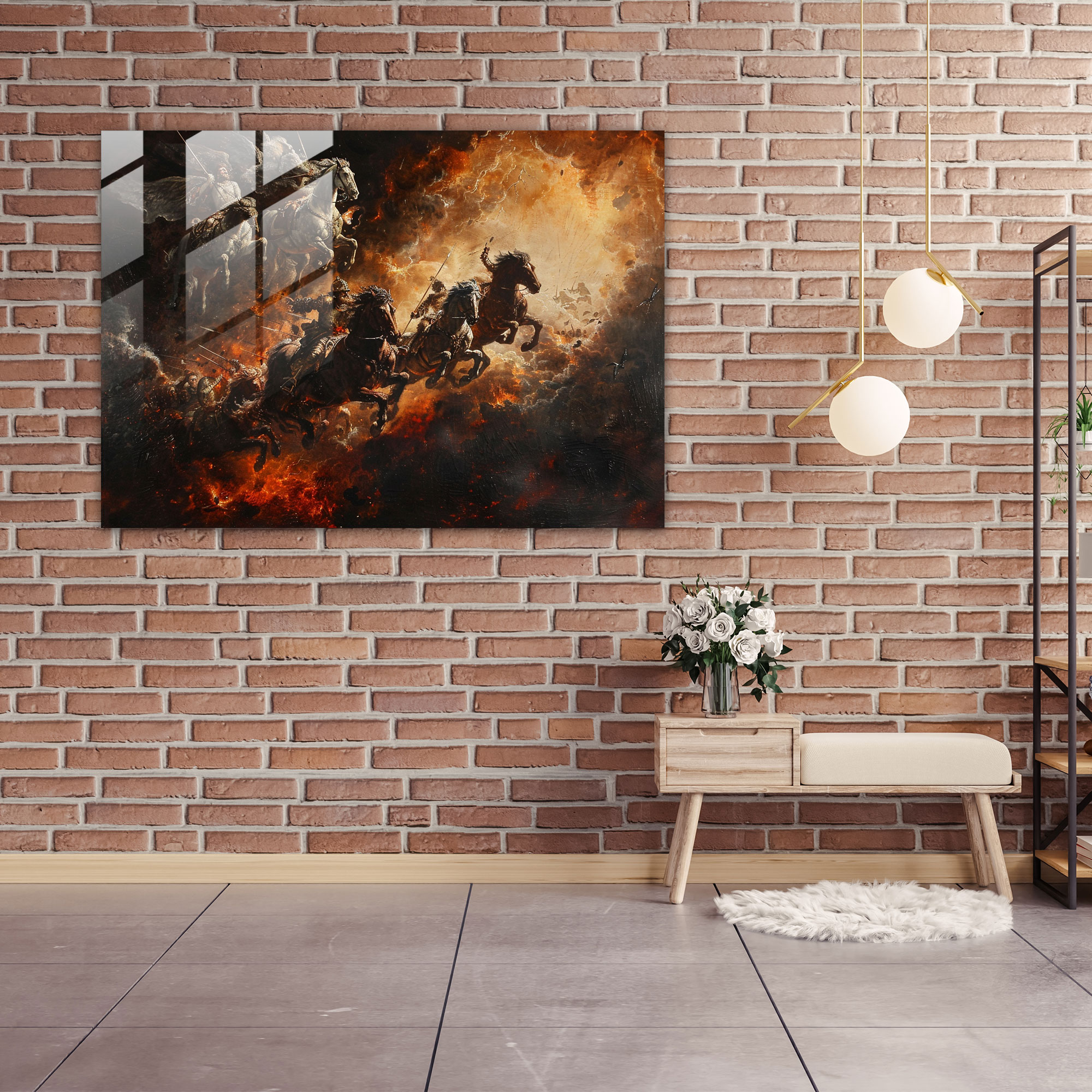 Barocker Gemälde-Stil für die Wohnraumdekoration - Barock Wohnraumdekoration Moderne Kunst Glaswandkunst