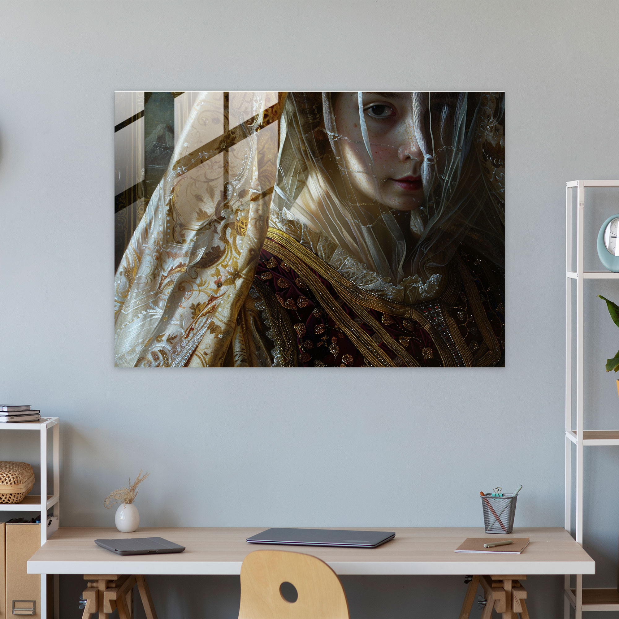 Barok Tarzı Resimli Cam Tablo Sanatı - Modern Sanat Barok Tarzı Resim Cam Duvar Sanatı