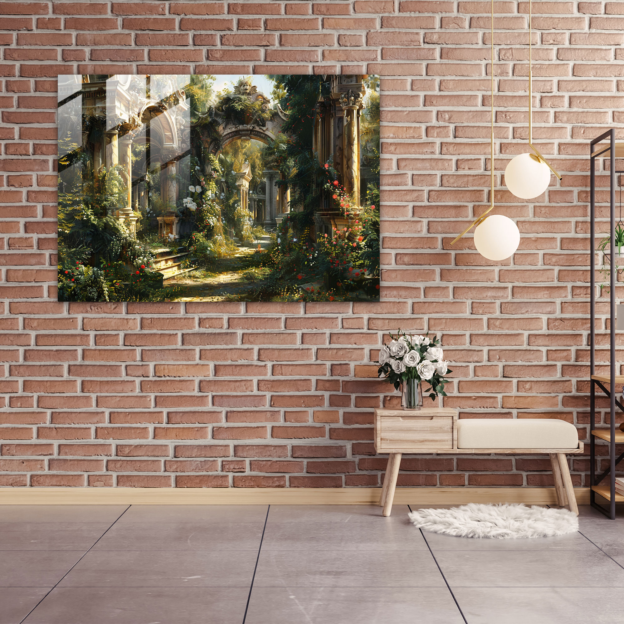 Barok Tarzı Tabloyla Ev Dekorasyonu - Barok Ev Dekorasyonu Cam Tablo Modern Sanat