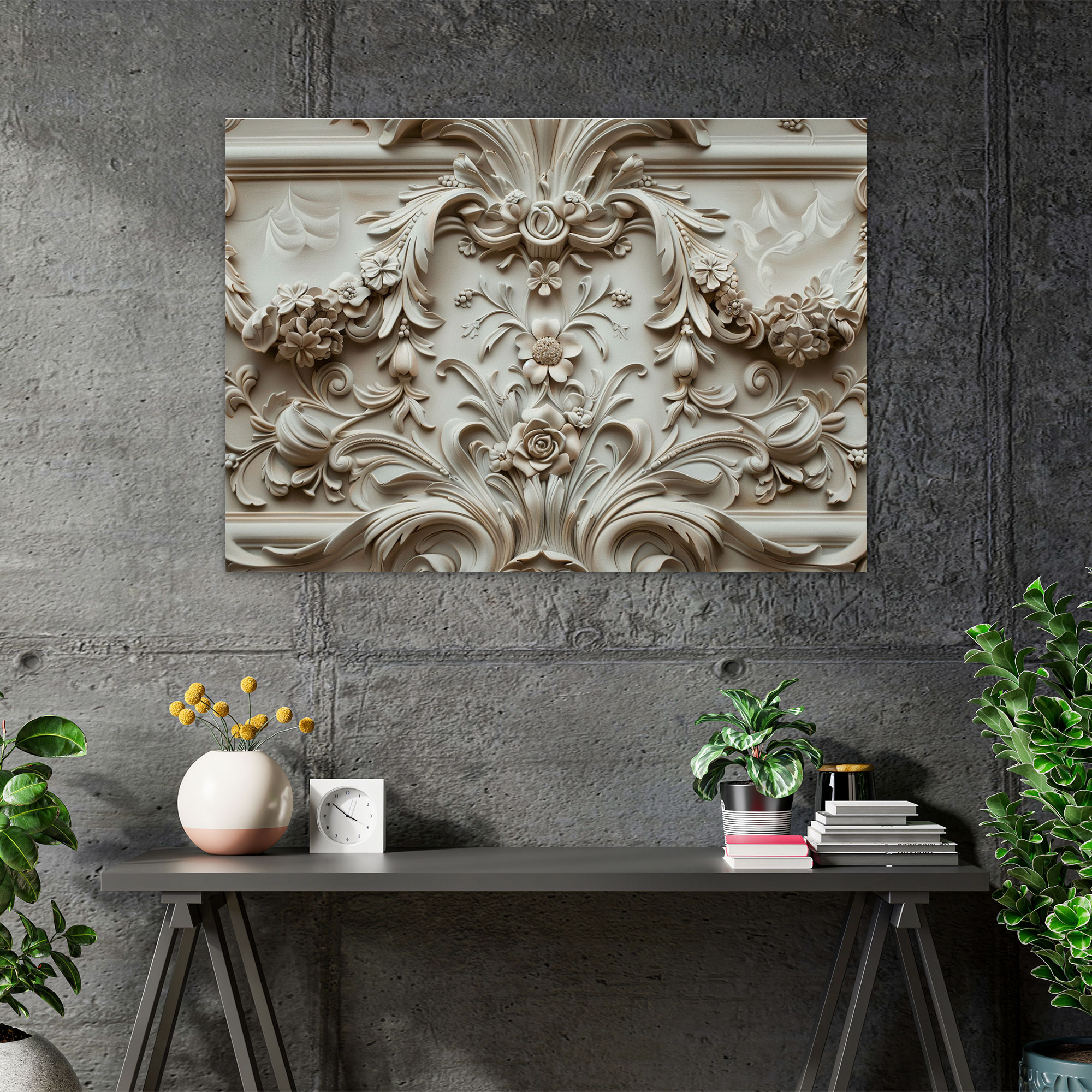 Baroque Floral And Foliage Wall Decoration - Baroque, Home Decoration, Wall Art, Wall Decoration