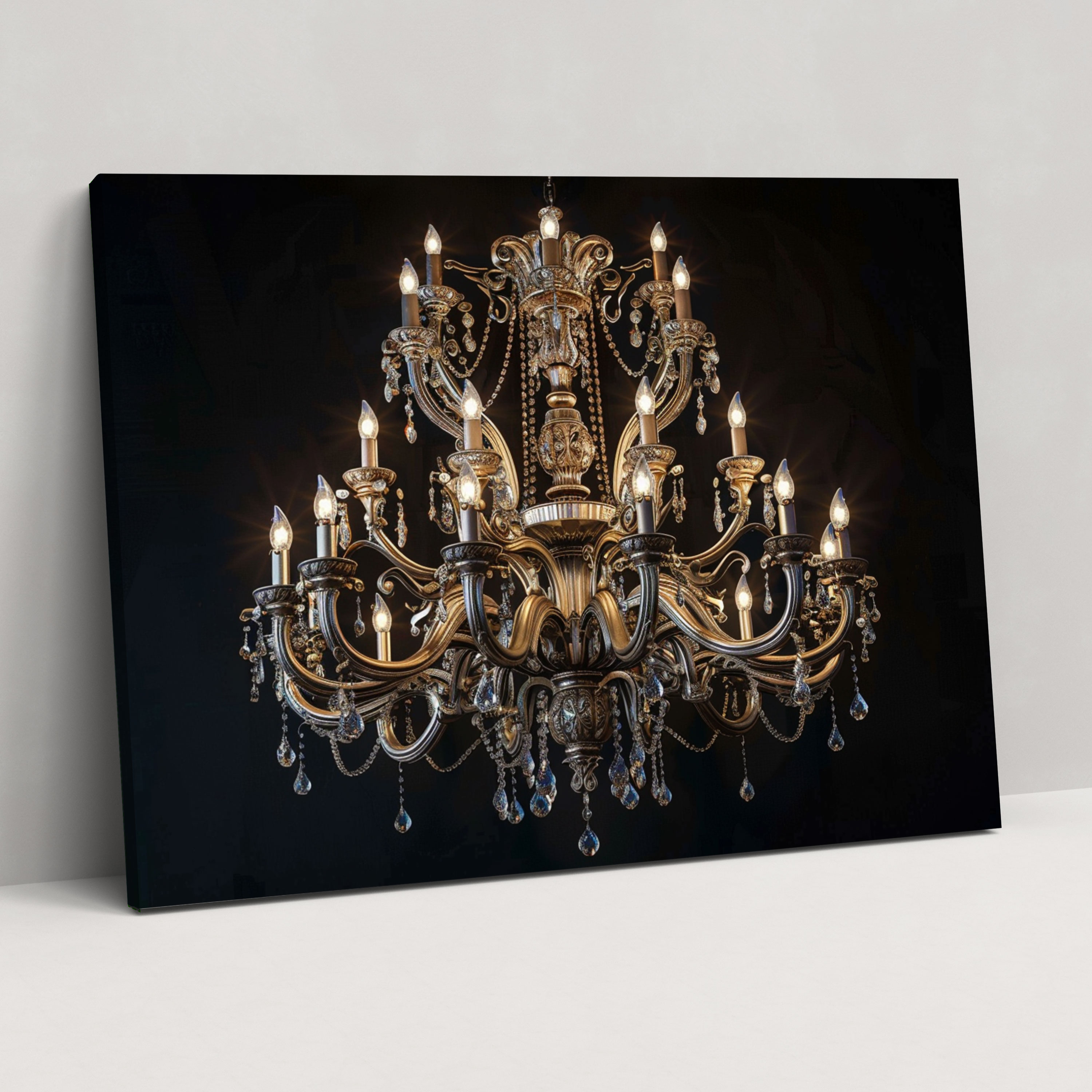 Baroque Elaborate Chandelier Canvas Print - Baroque, Dramatic Lighting, Home Decoration, Baroque
