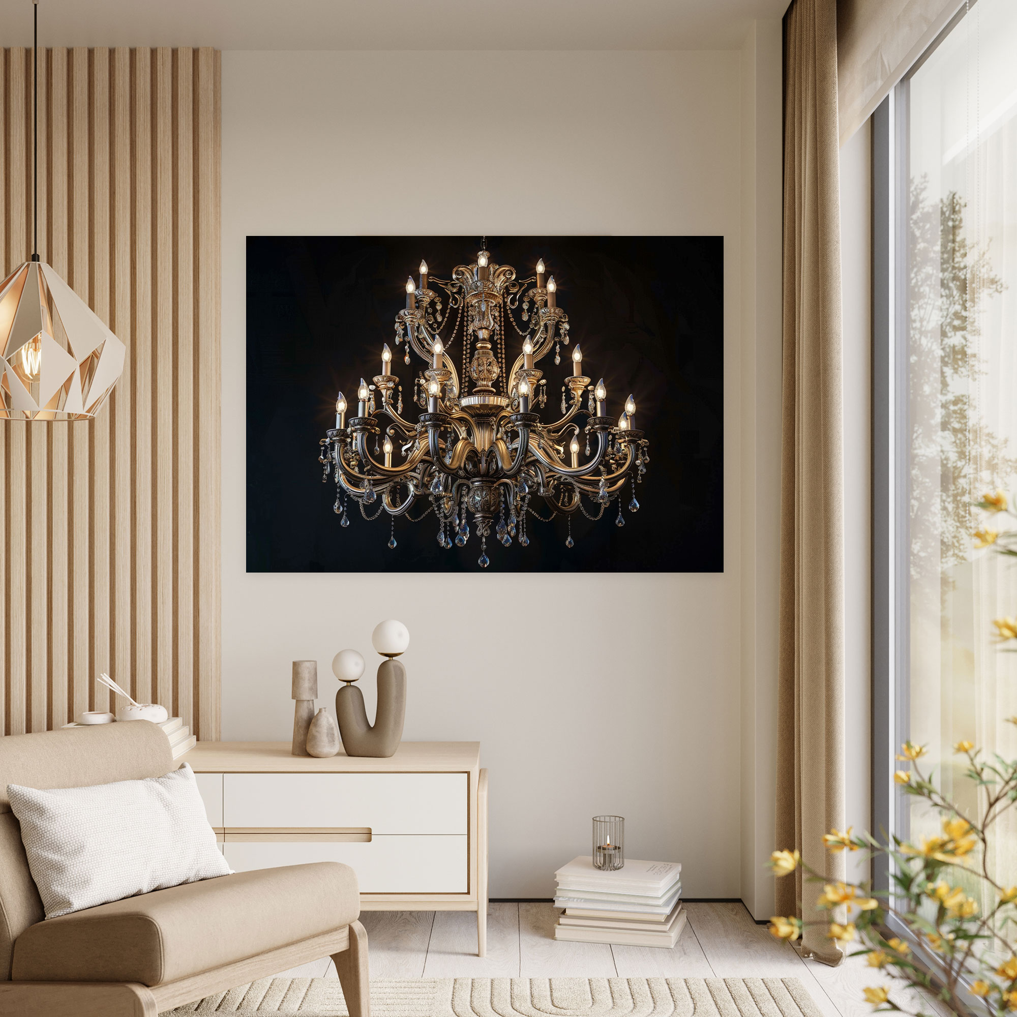 Baroque Elaborate Chandelier Canvas Print - Baroque, Dramatic Lighting, Home Decoration, Baroque