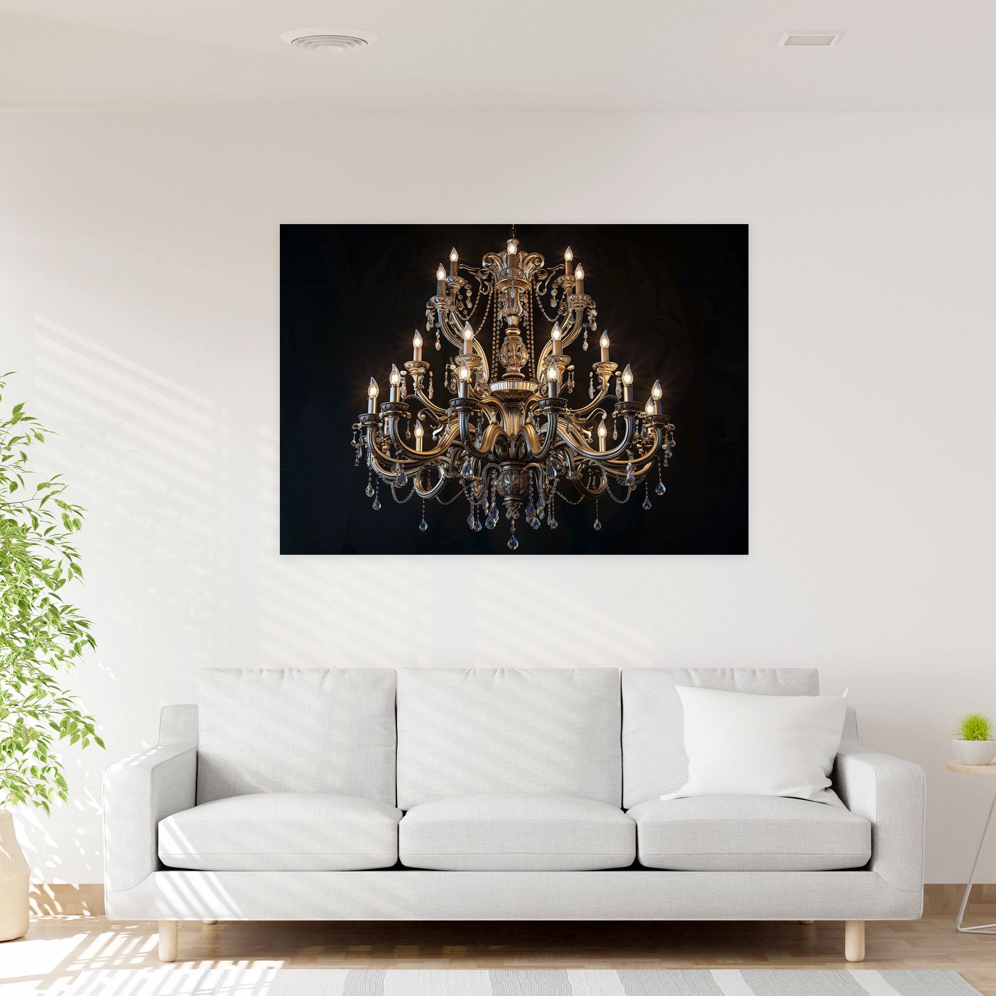 Baroque Elaborate Chandelier Canvas Print - Baroque, Dramatic Lighting, Home Decoration, Baroque