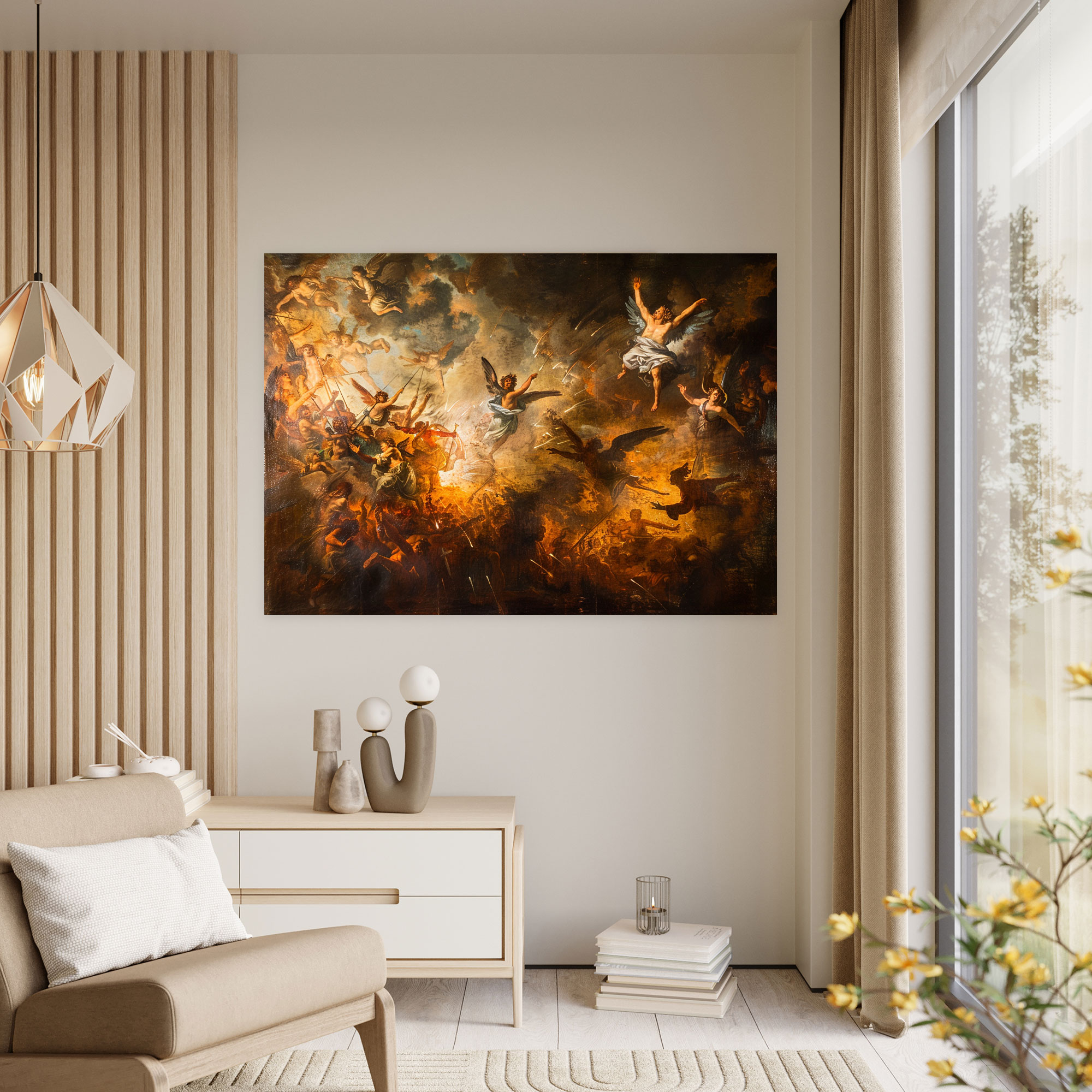 Baroque Style Painting Angels Canvas Print - Baroque, Baroque Style Painting, Wall Art, Home Decoration
