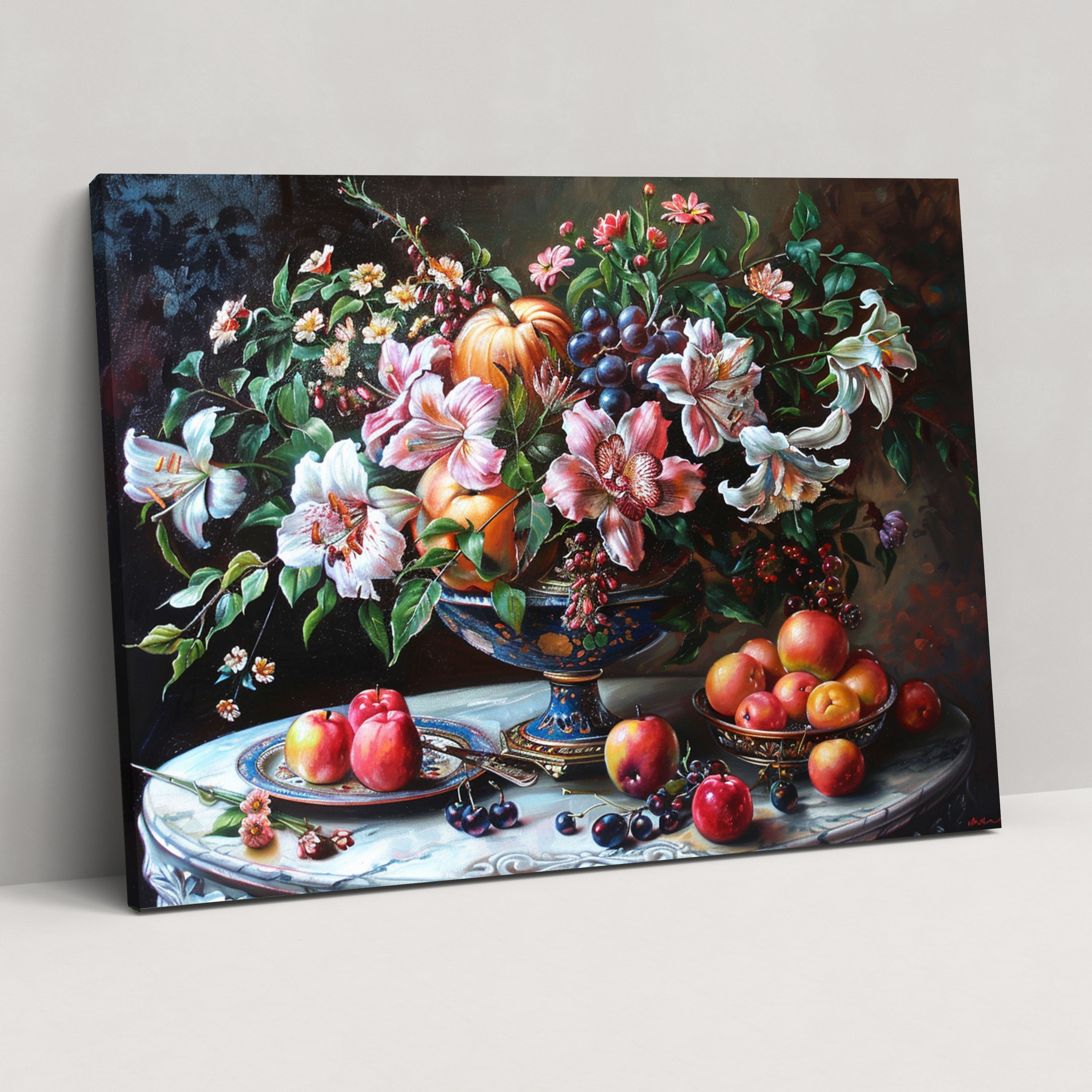 Baroque Style Painting Still Life Canvas Print - Baroque, Canvas Wall Art, Canvas Print, Canvas