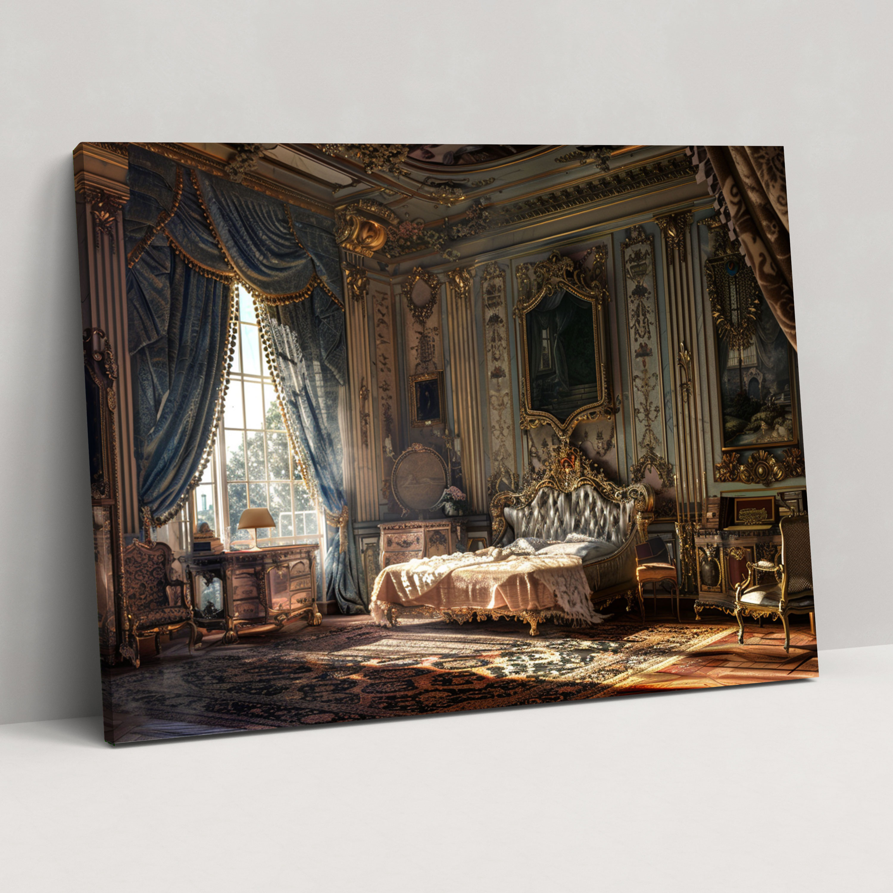 Baroque Style Painting Luxurious Chamber Canvas Print - Baroque, Home Decoration, Wall Art, Canvas Wall Art