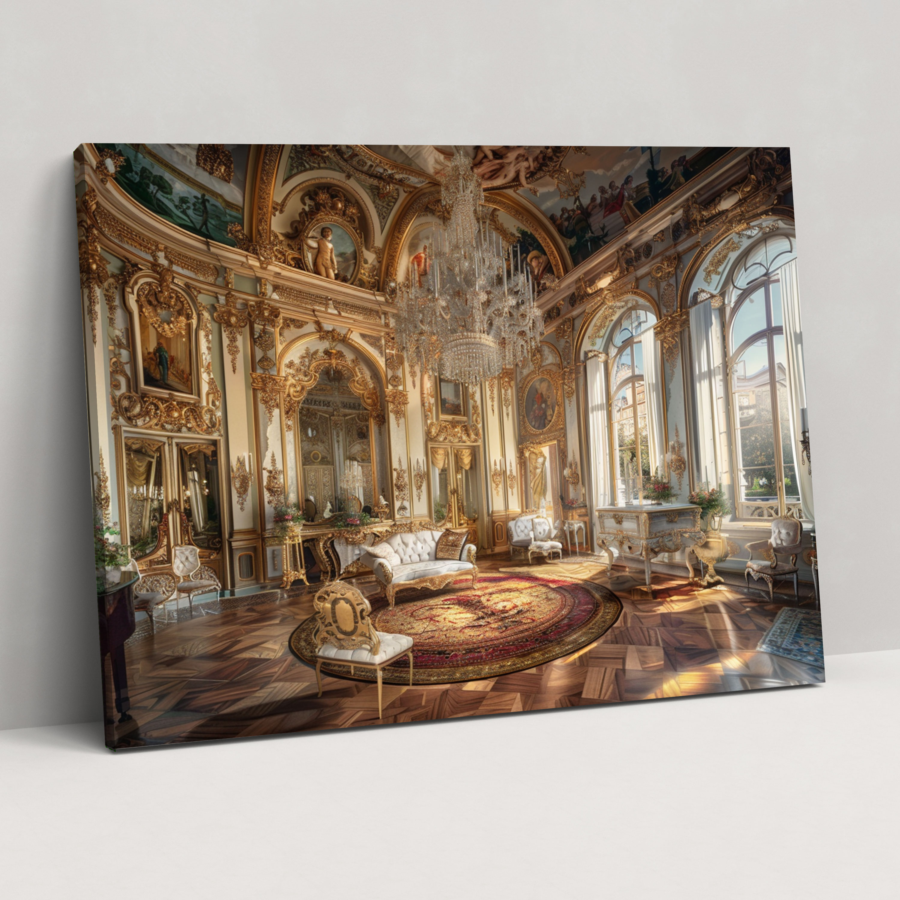 Baroque Style Painting Canvas Wall Art - Baroque, Luxurious Palace, Canvas Wall Art, Baroque Style Painting