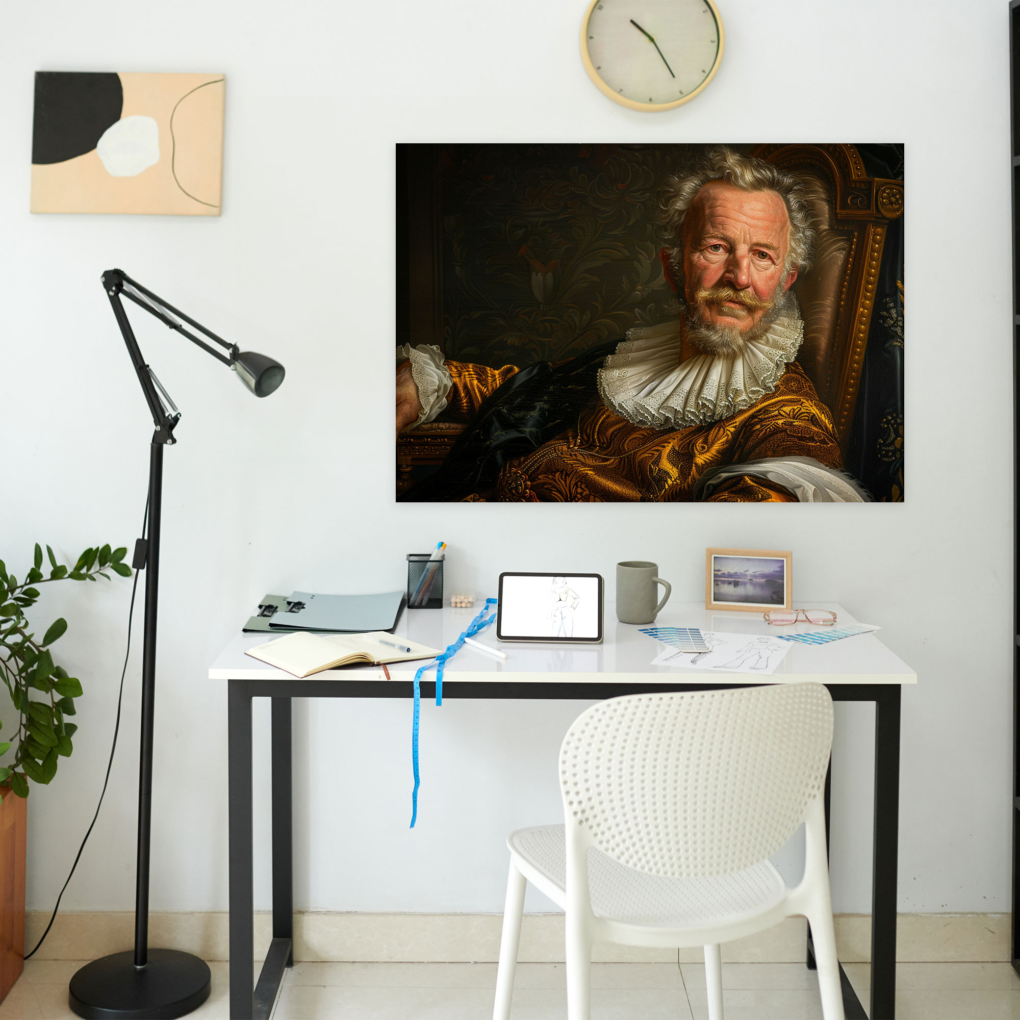 Baroque Style Painting Portrait Canvas Print - Baroque, Home Decoration, Wall Art, Canvas
