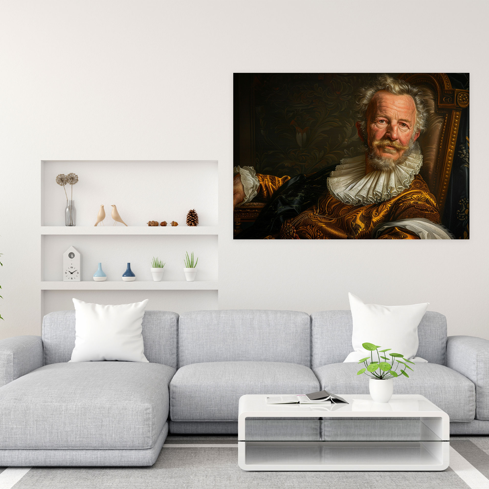 Baroque Style Painting Portrait Canvas Print - Baroque, Home Decoration, Wall Art, Canvas