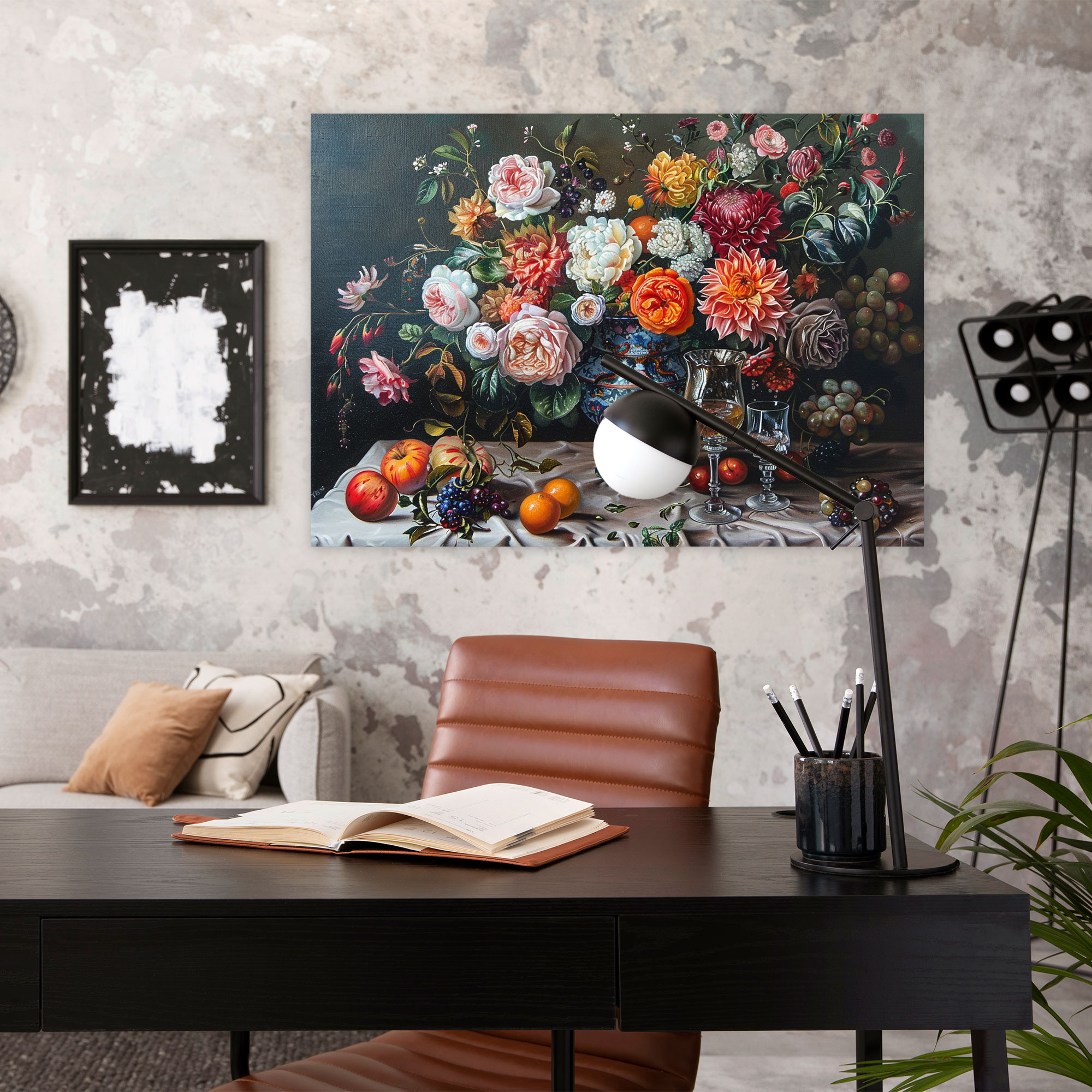 Baroque Style Painting Floral Canvas Print - Baroque, Canvas Print, Wall Art, Home Decoration