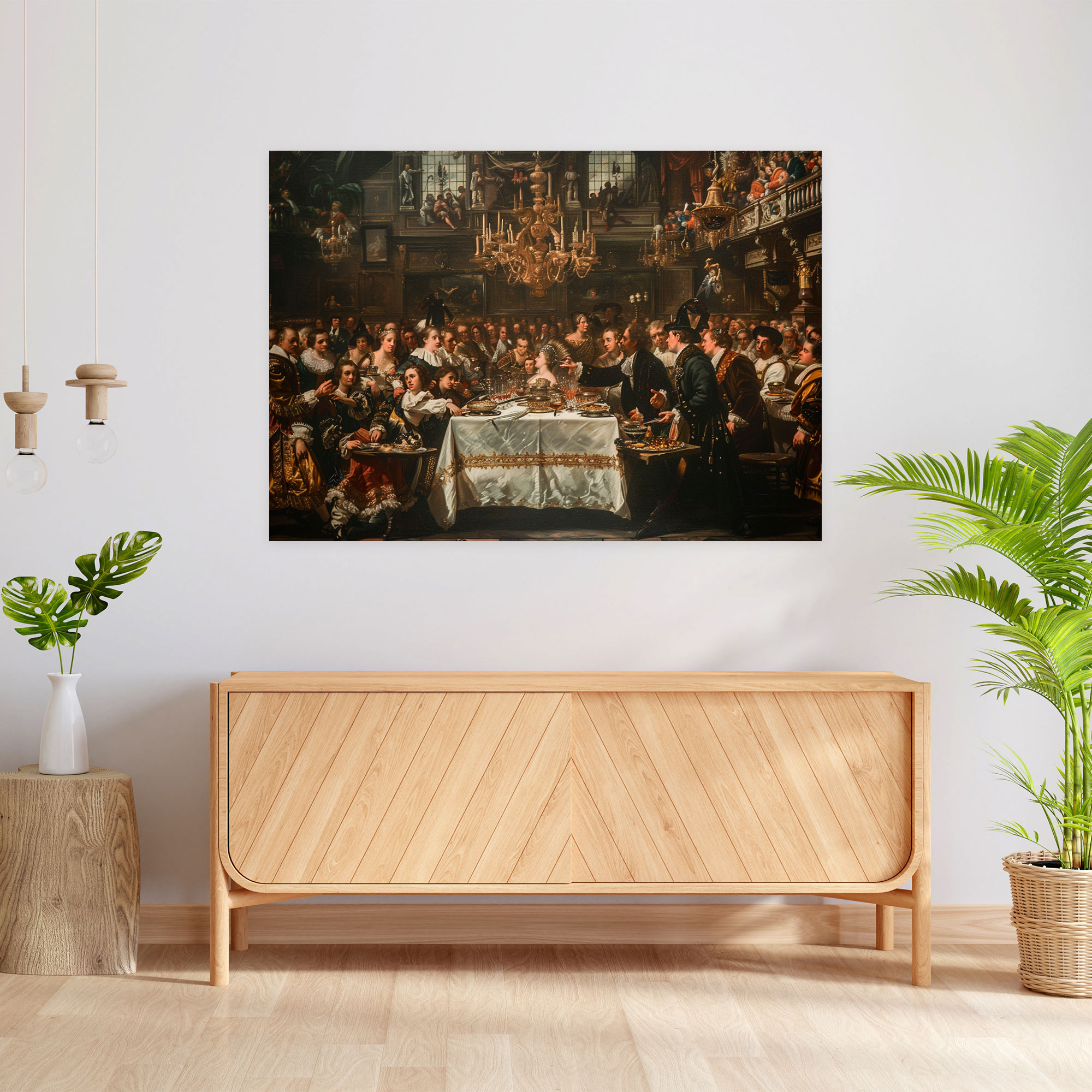 Baroque Style Painting Banquet Wall Art - Baroque, Canvas Wall Art, Canvas, Home Decoration