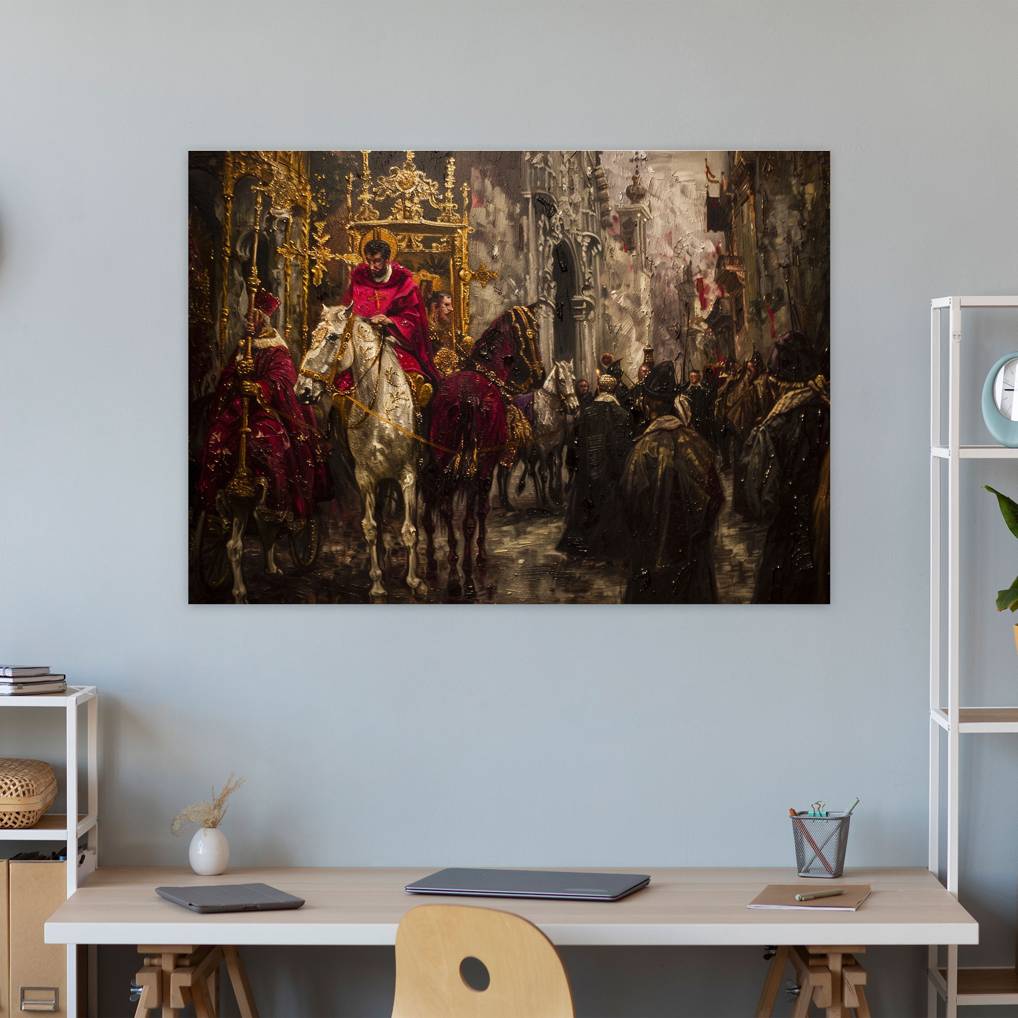Baroque Style Painting Religious Procession Canvas Print - Baroque, Baroque Style Painting, Home Decoration, Canvas Wall Art