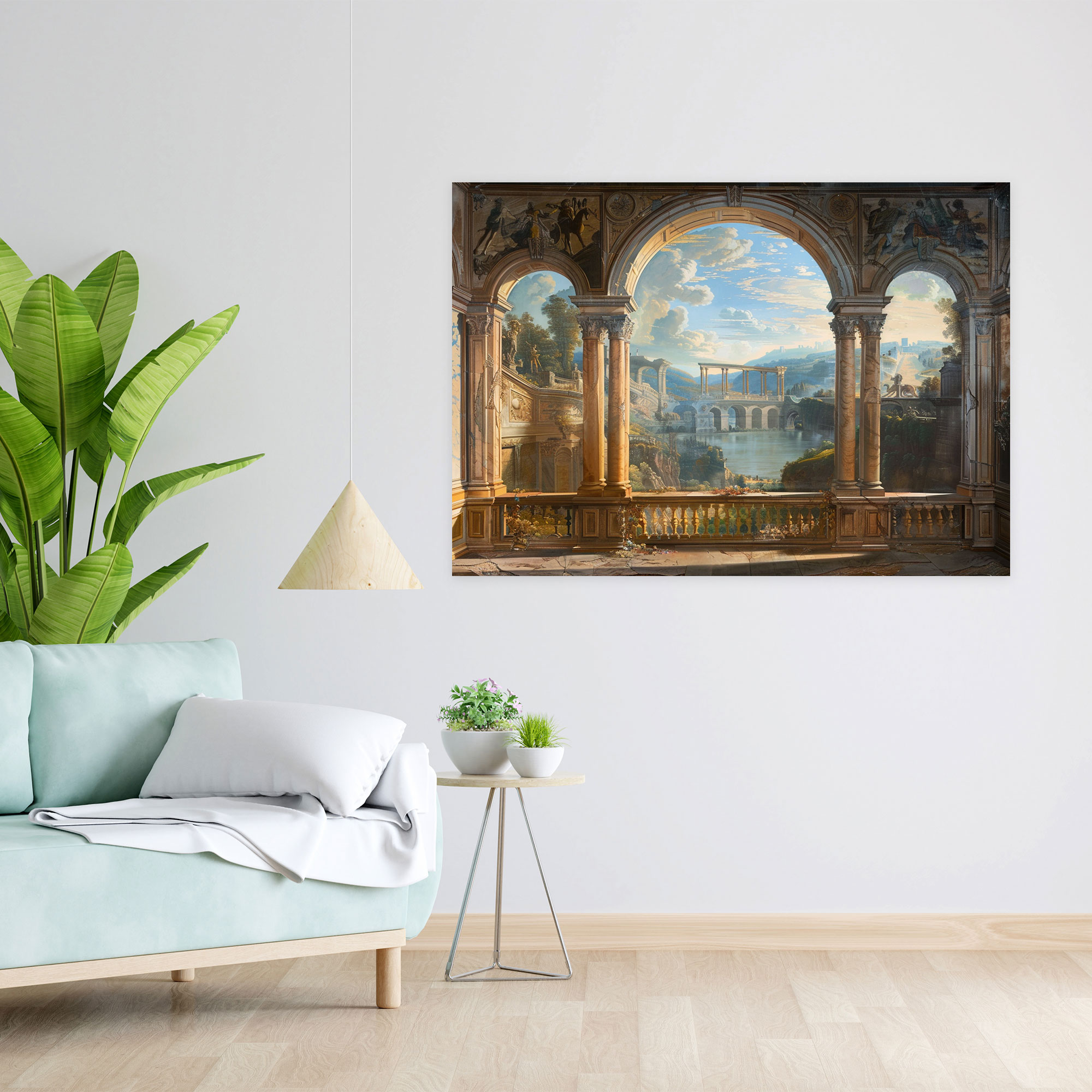 Baroque Style Painting Architectural Landscape Canvas Print - Baroque, Wall Art, Baroque Style Painting, Wall Decoration