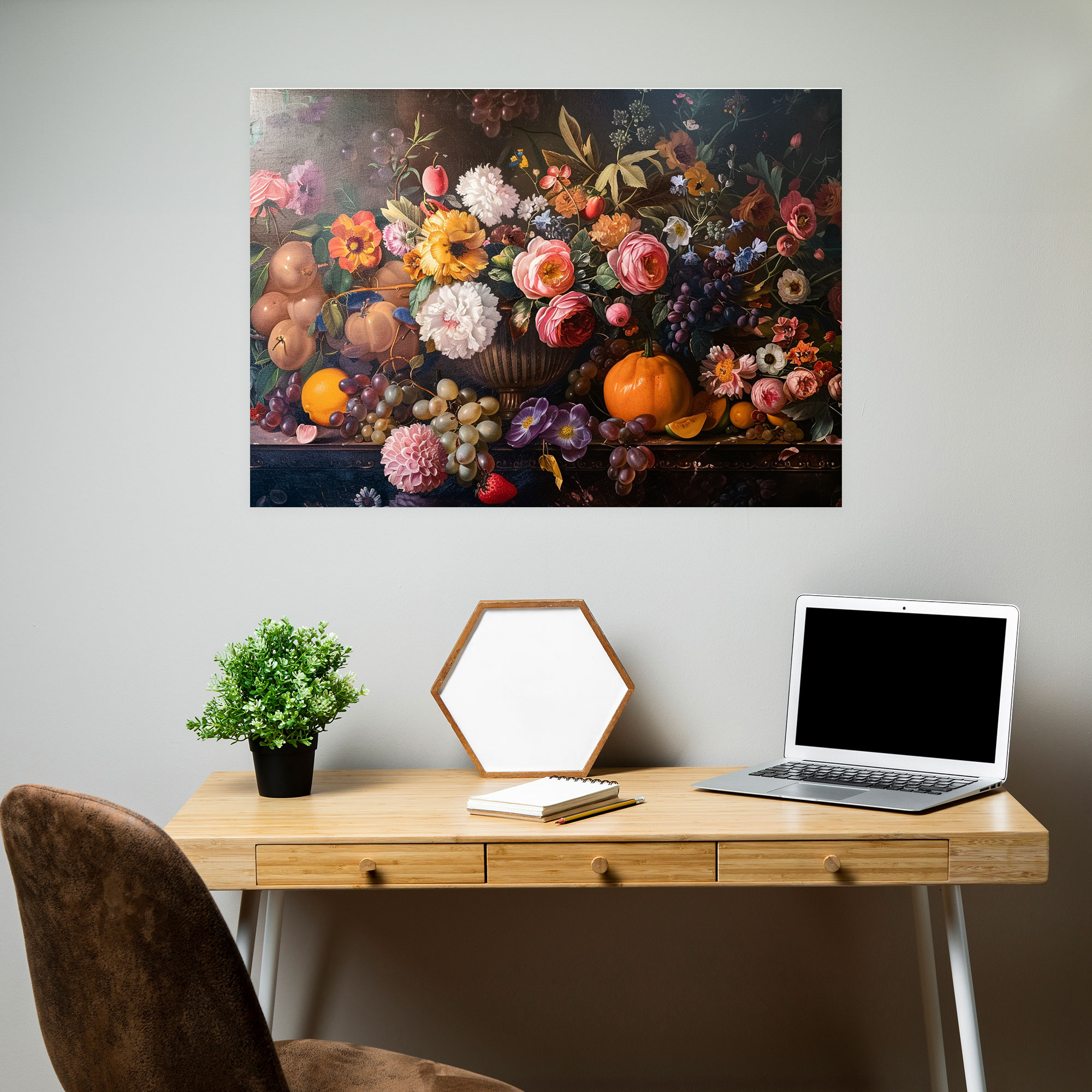 Floral Still Life Baroque Style Wall Decoration - Baroque, Home Decoration, Baroque Style Painting, Canvas Print